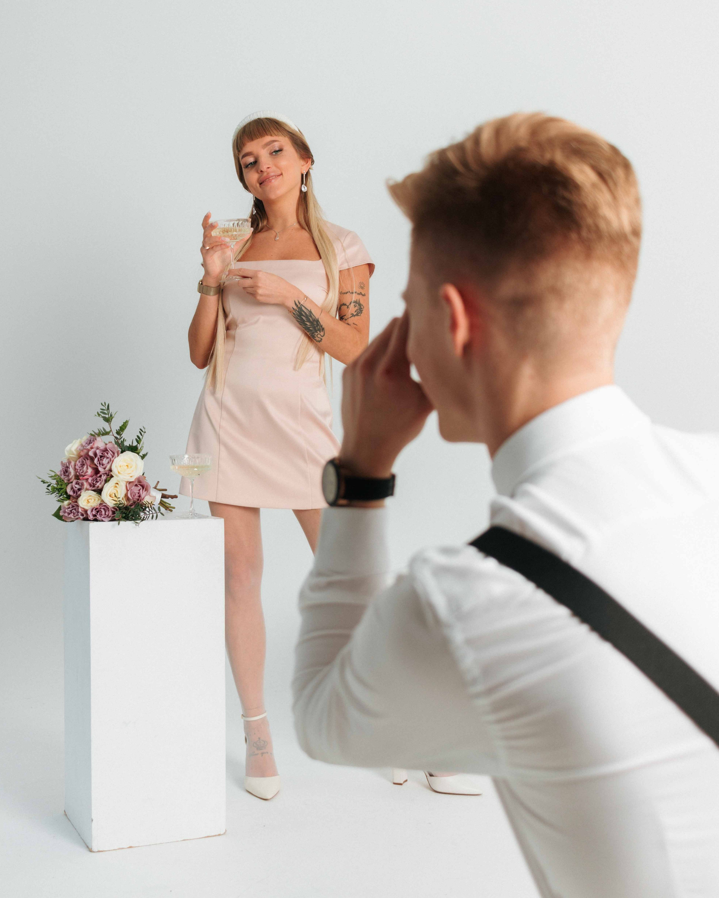 Wedding Photoshoot in Studio. Framed by Evelina | Destination Wedding Photographer from Lithuania | Europe