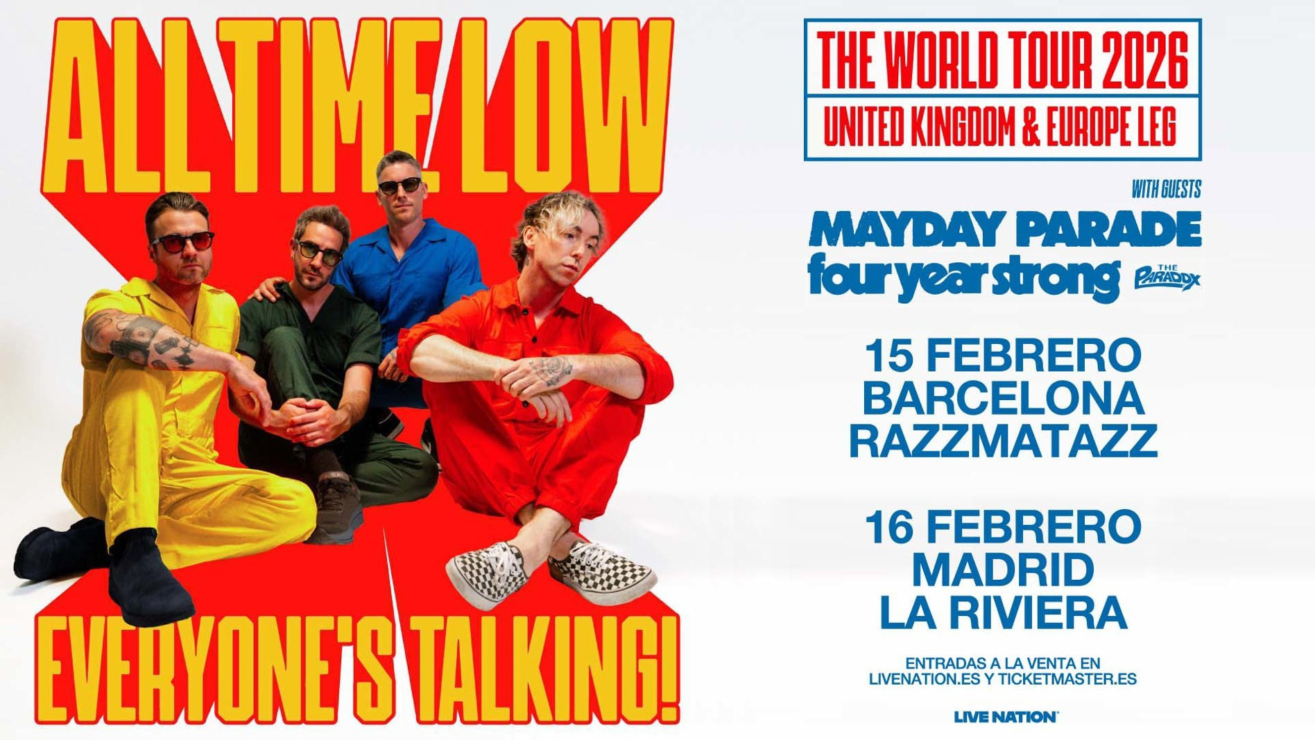 All Time Low regresa a España — potente espectáculo pop-punk en vivo en la gira Everyone’s Talking! en Barcelona y Madrid | FOTKAI