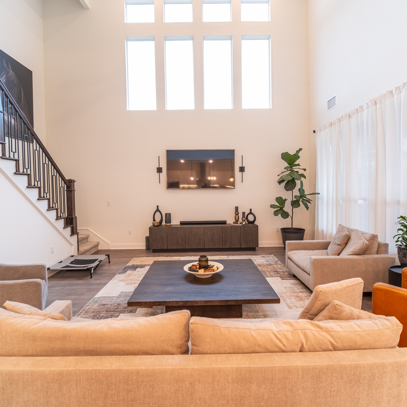 Luxury living room interior design photographed by Austin interior photographer