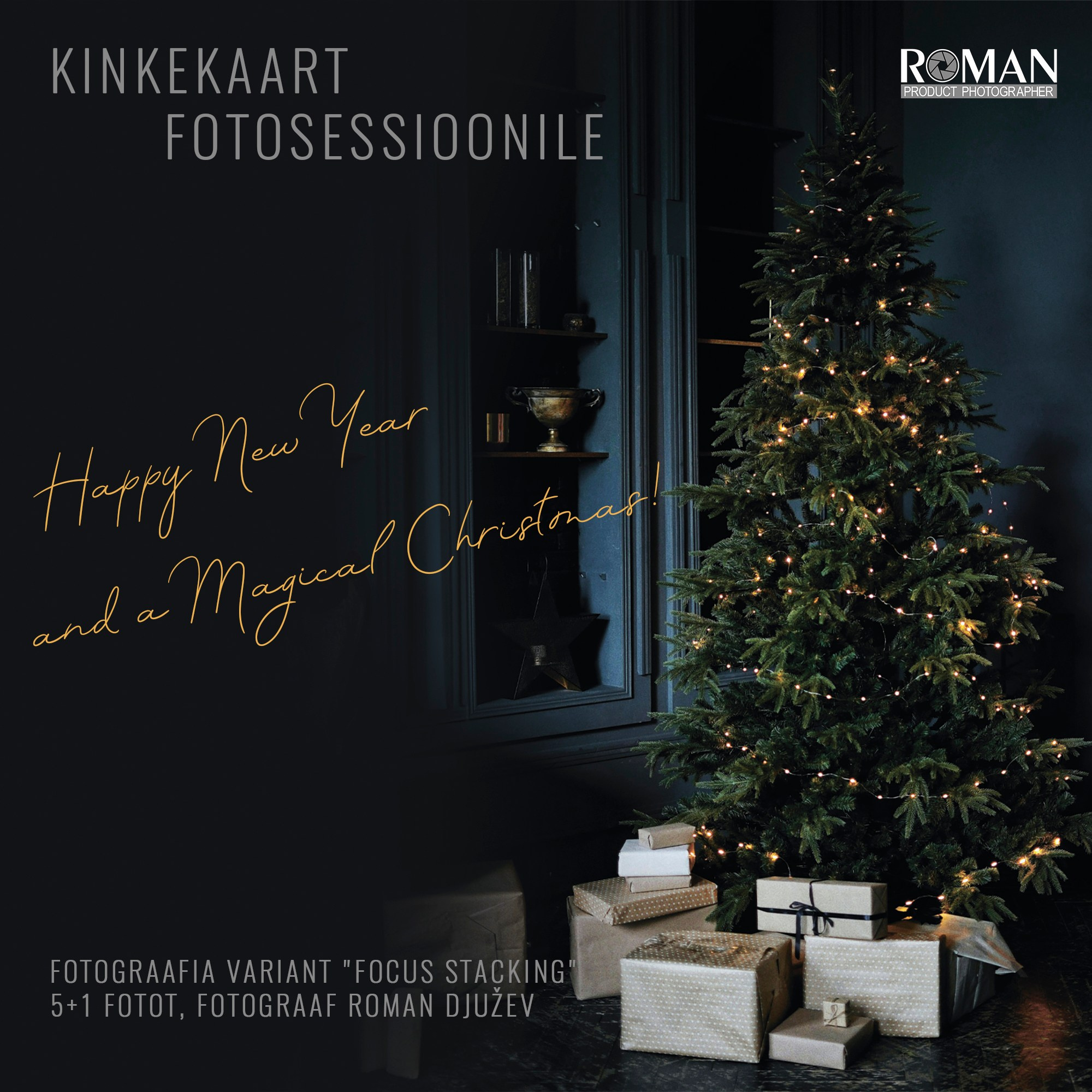 Подарочный сертификат на фотосъёмку. С Новым годом и волшебным Рождеством! 90€. Фотограф Роман Дюжев..