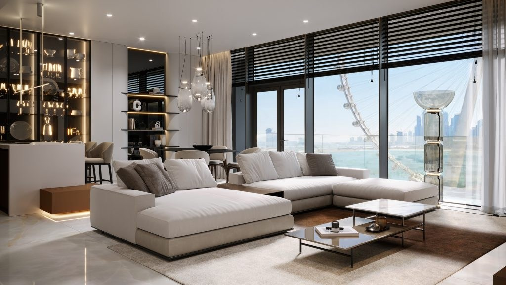 BLUEWATERS APARTMENT IN DUBAI. Interior Design & 3D Rendering | Alena Bulataya Design Buro