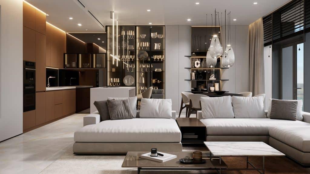 BLUEWATERS APARTMENT IN DUBAI. Interior Design & 3D Rendering | Alena Bulataya Design Buro