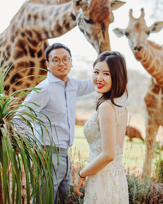 Luxury Nairobi wedding photography at Giraffe Manor hotel