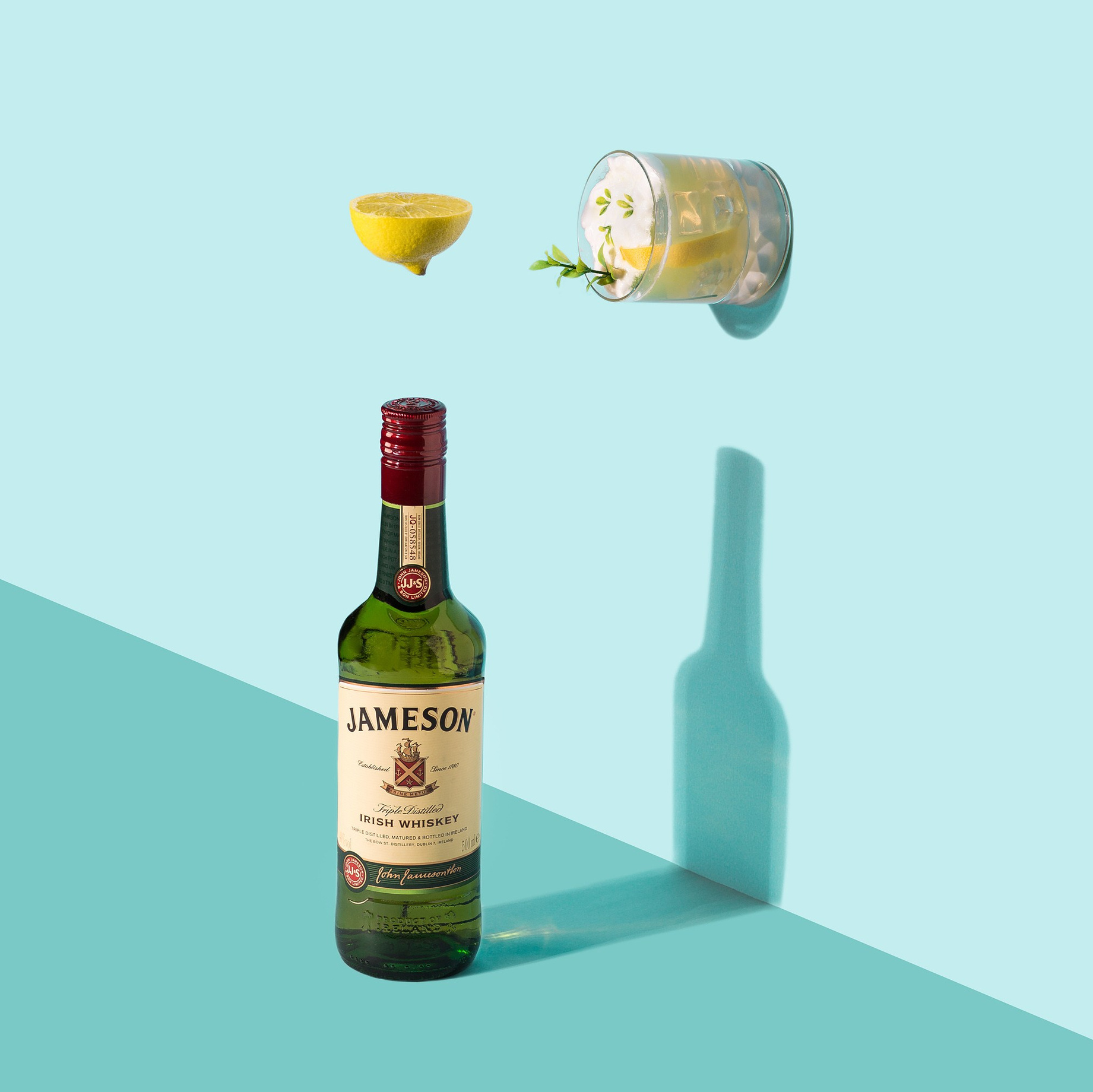Creative product photo of Jameson whiskey in Baku
