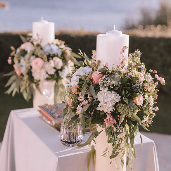 Свечи для венчания. Фотограф на Крите, свадьба в Греции.