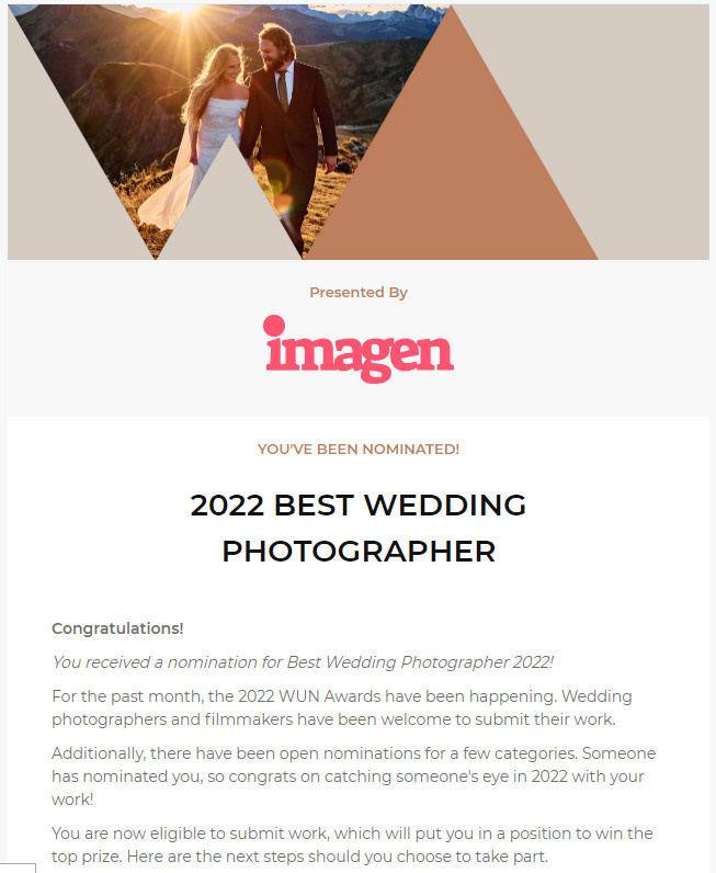 WUN Awards 2022. Yarets Studio | Videógrafos y Fotografía de Bodas | Barcelona