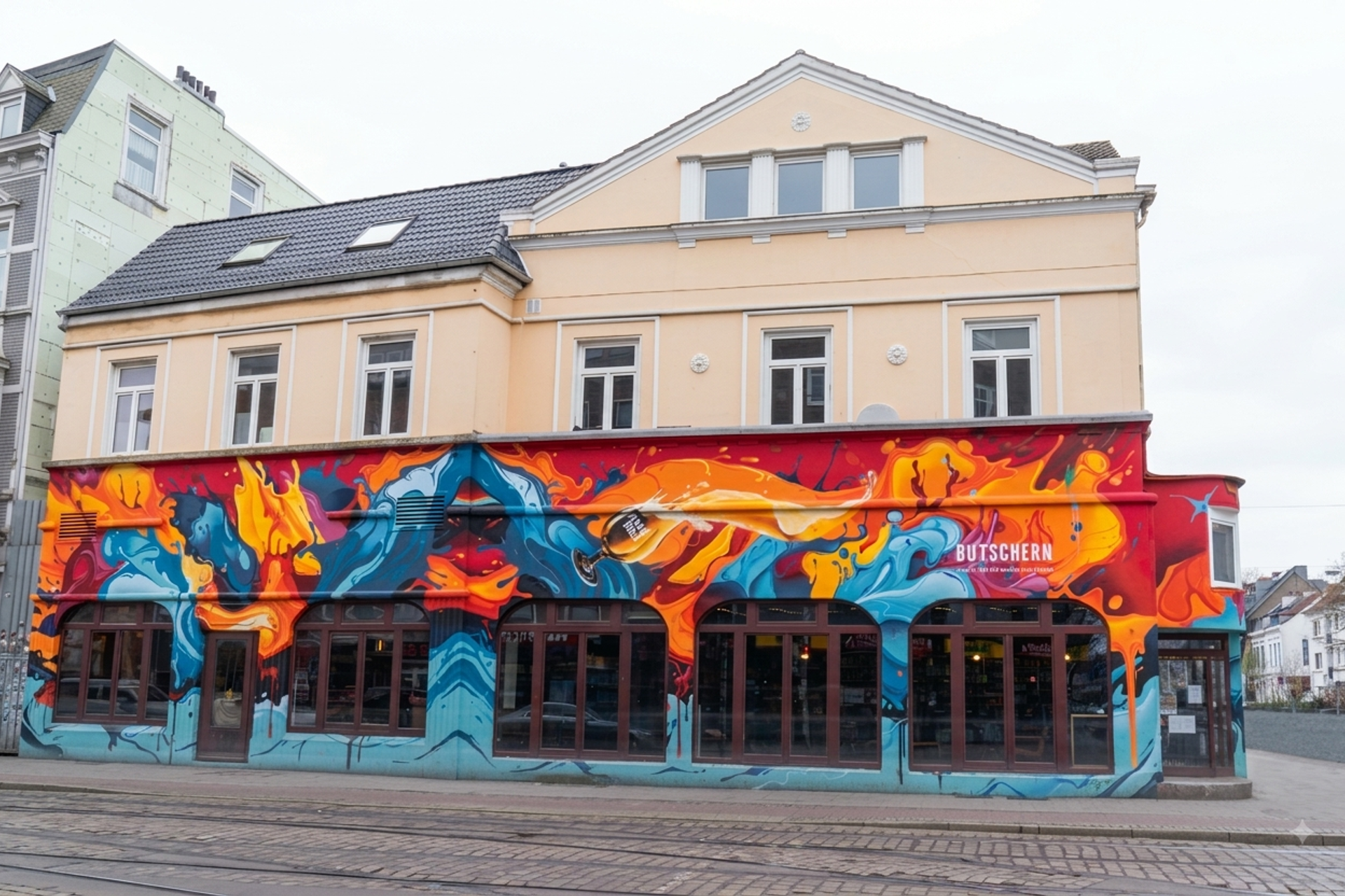 Gewerbeimmobilie und Wohngebäude in Bremen Fassadenfoto Immobilienfotograf
