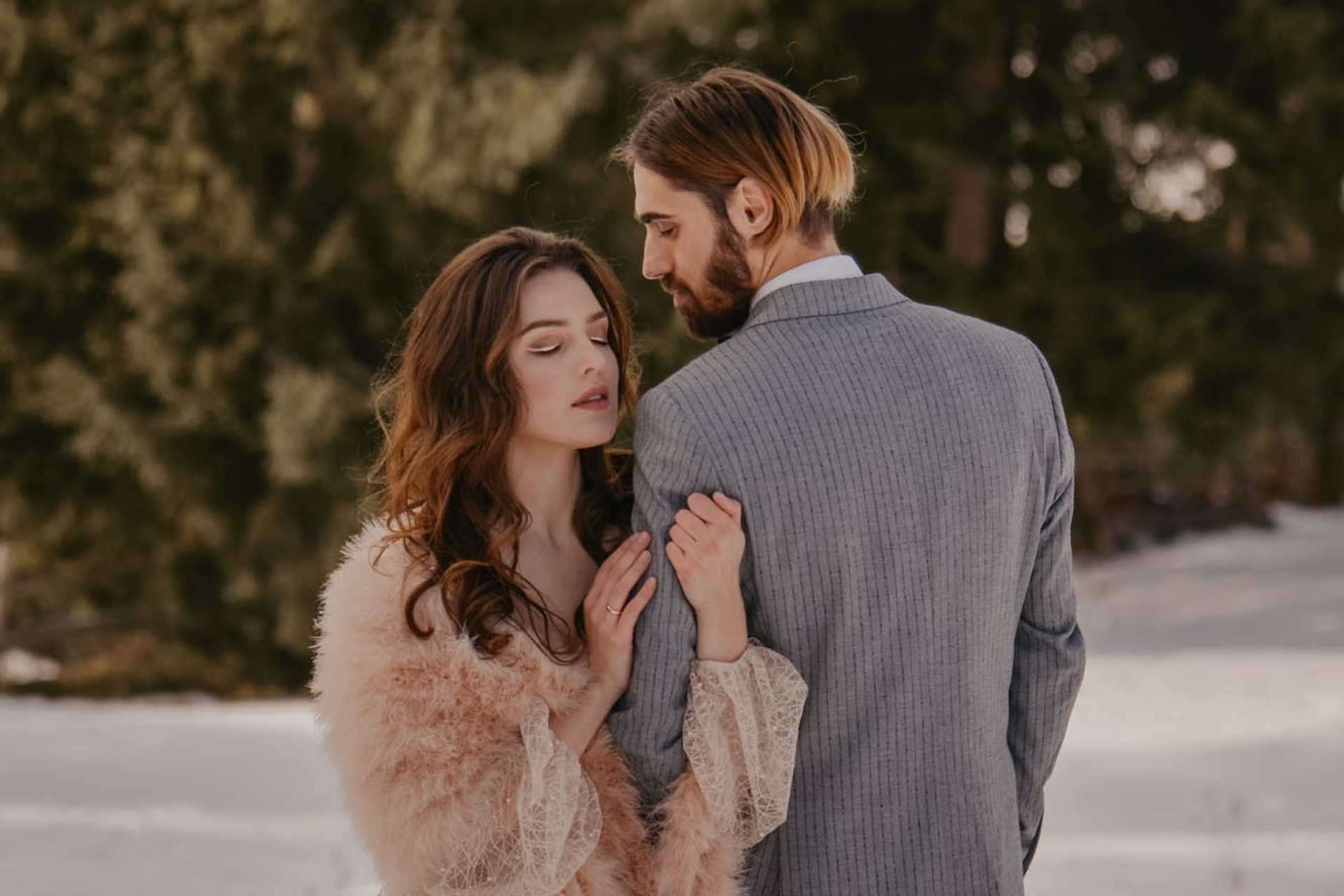 Elopement in Winter Forest