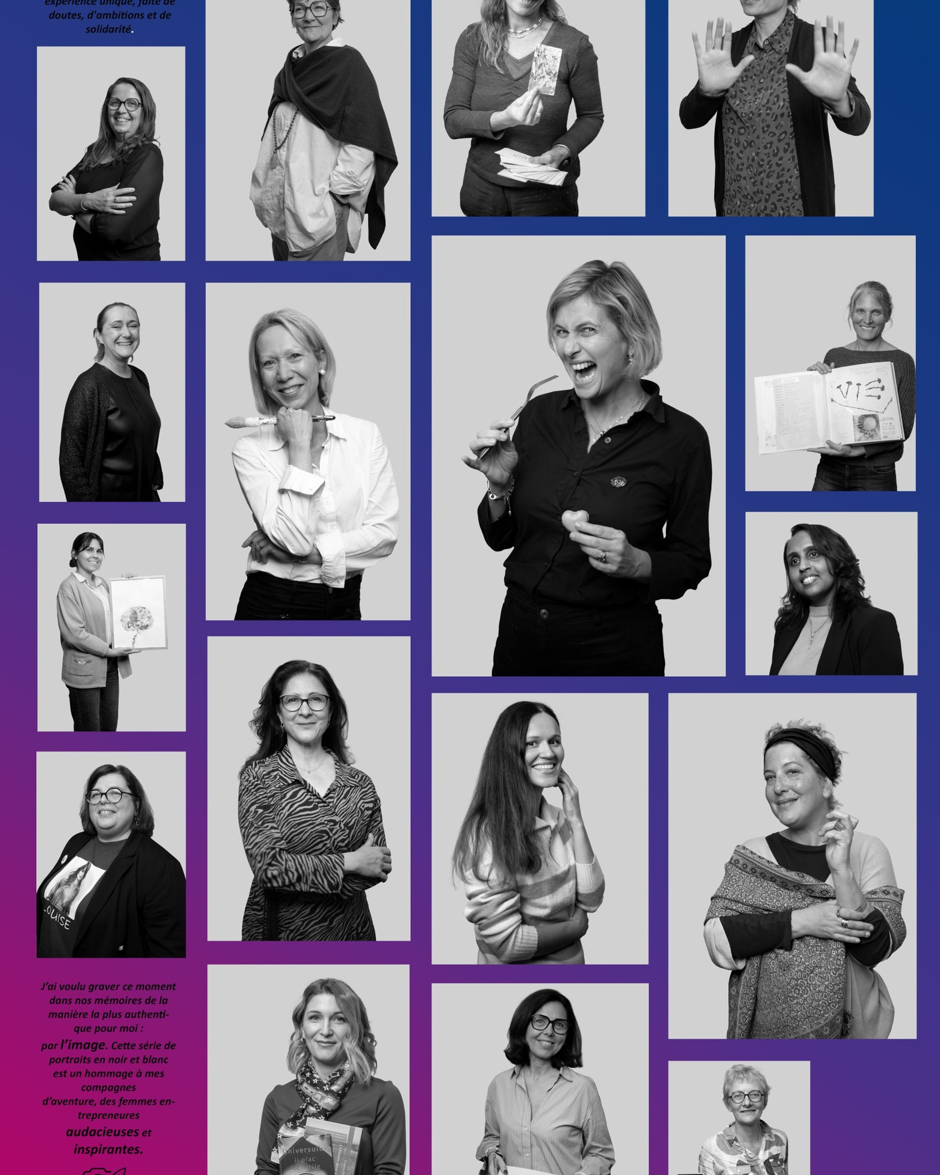 Série de photos de femmes entrepreneures participant à la formation HEC Stand Up à Paris