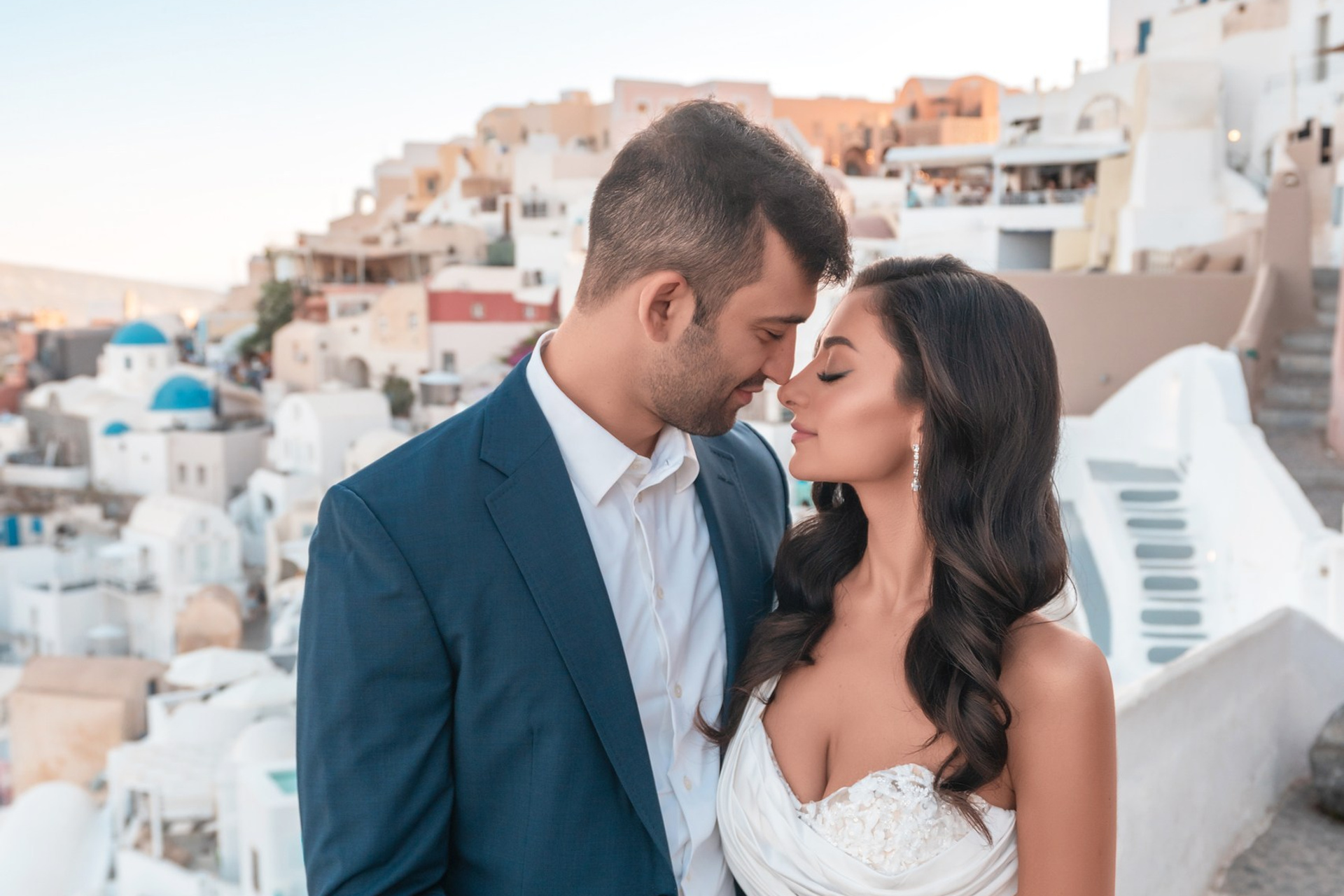 Golden Sunset Wedding in Santorini
