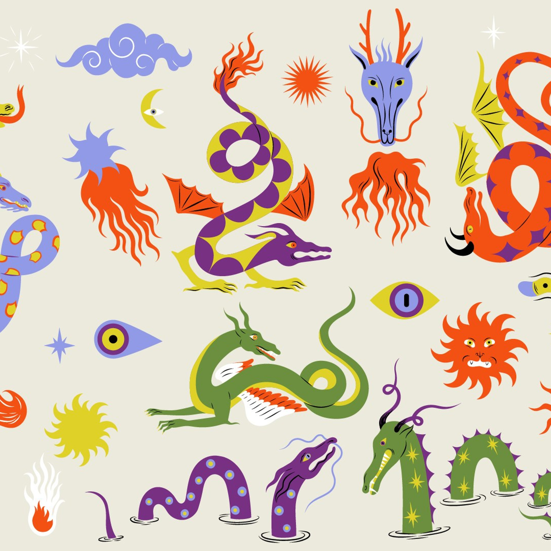 Mystic Dragons. Helen Reveur | Illustrator & Brand Designer | Ready-Made & Custom Illustrations