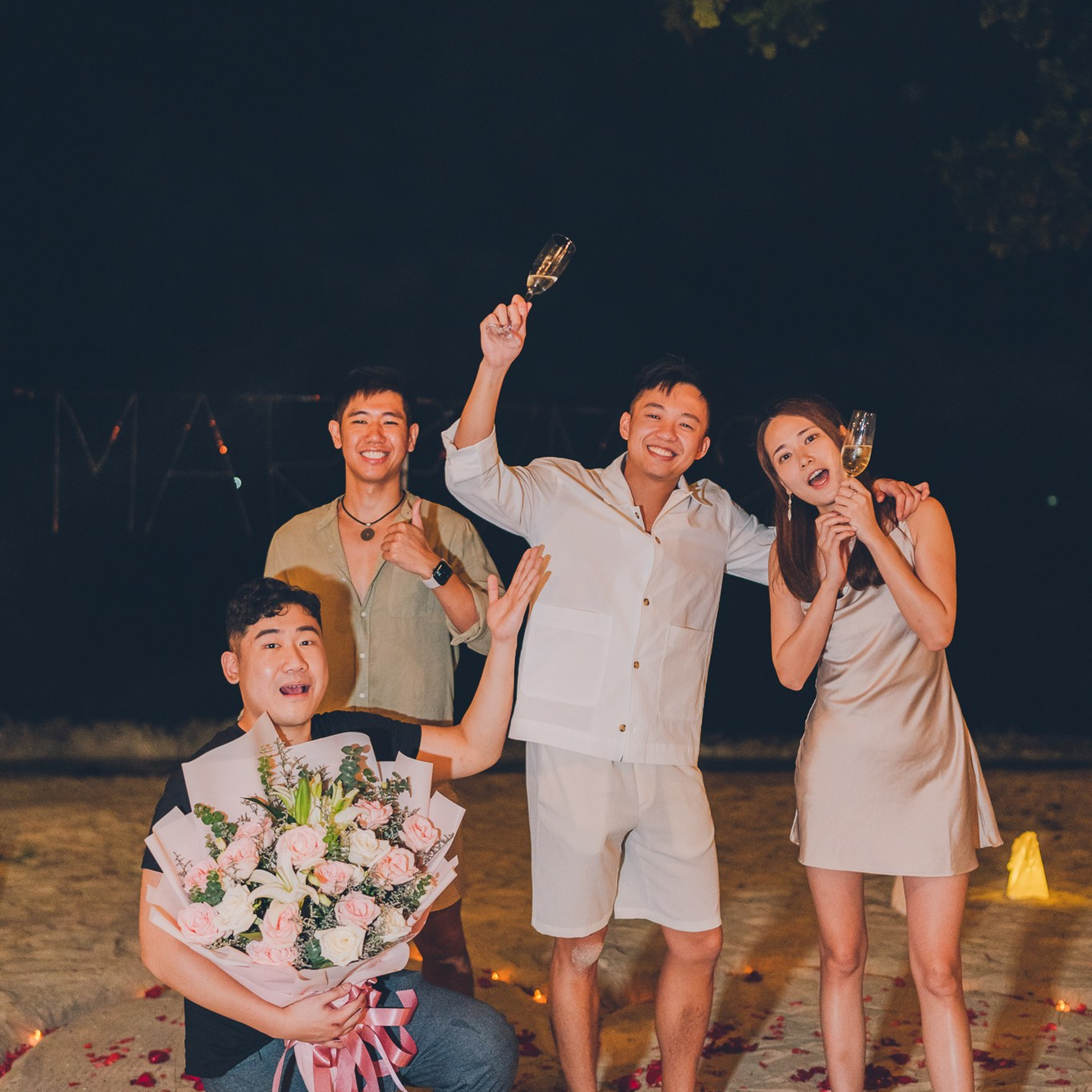 Photo. Romantic proposal on Koh Samui, Thailand