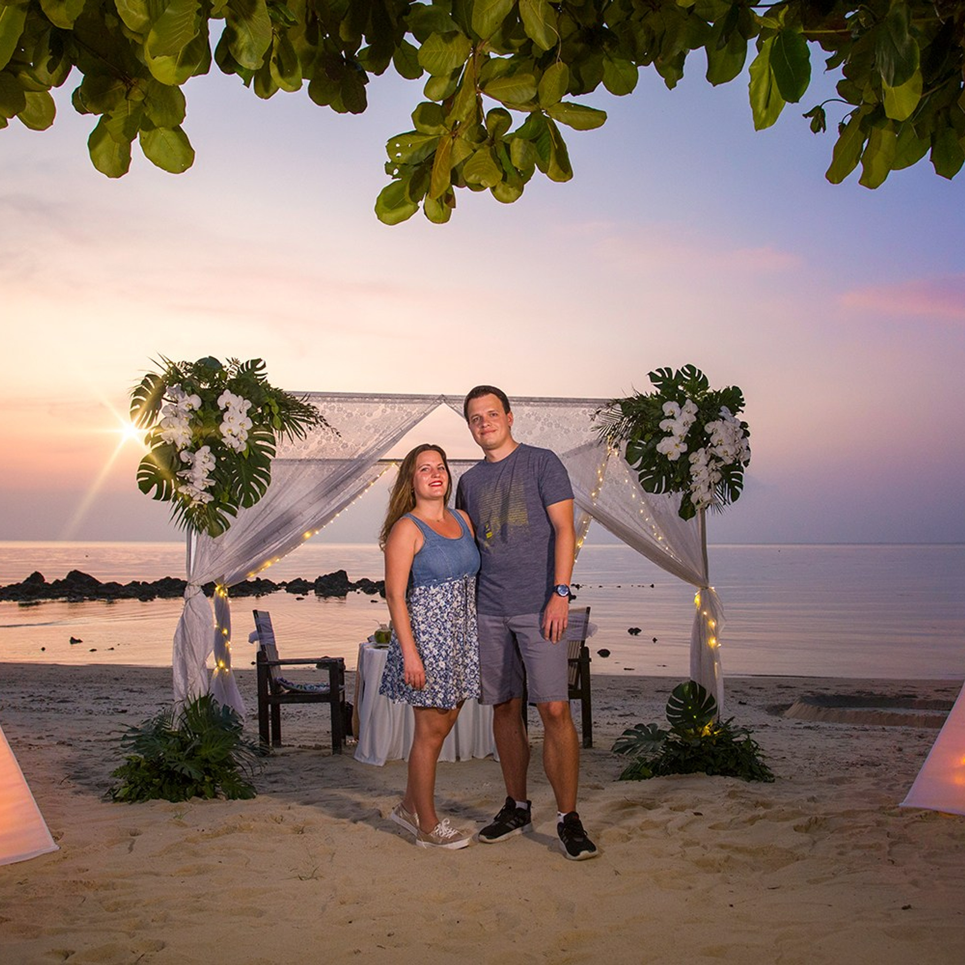 Photo. Romantic proposal on Koh Samui, Thailand
