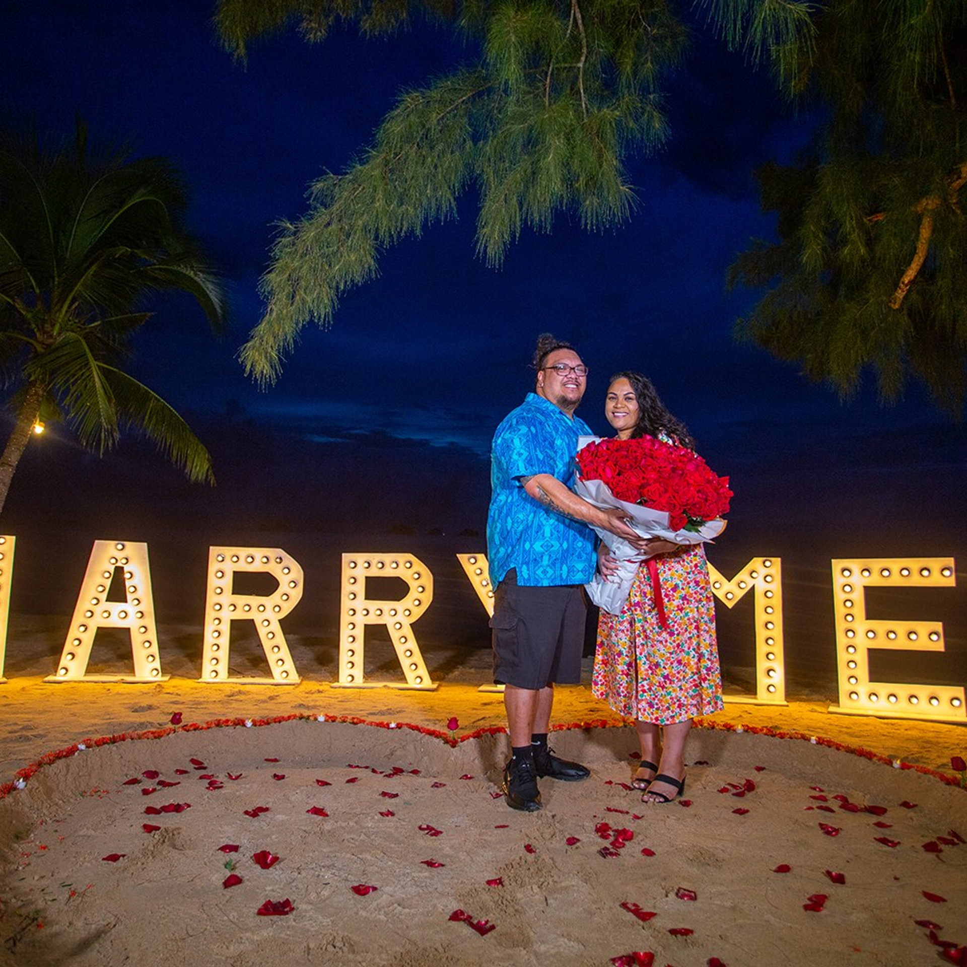 Photo. Romantic proposal on Koh Samui, Thailand