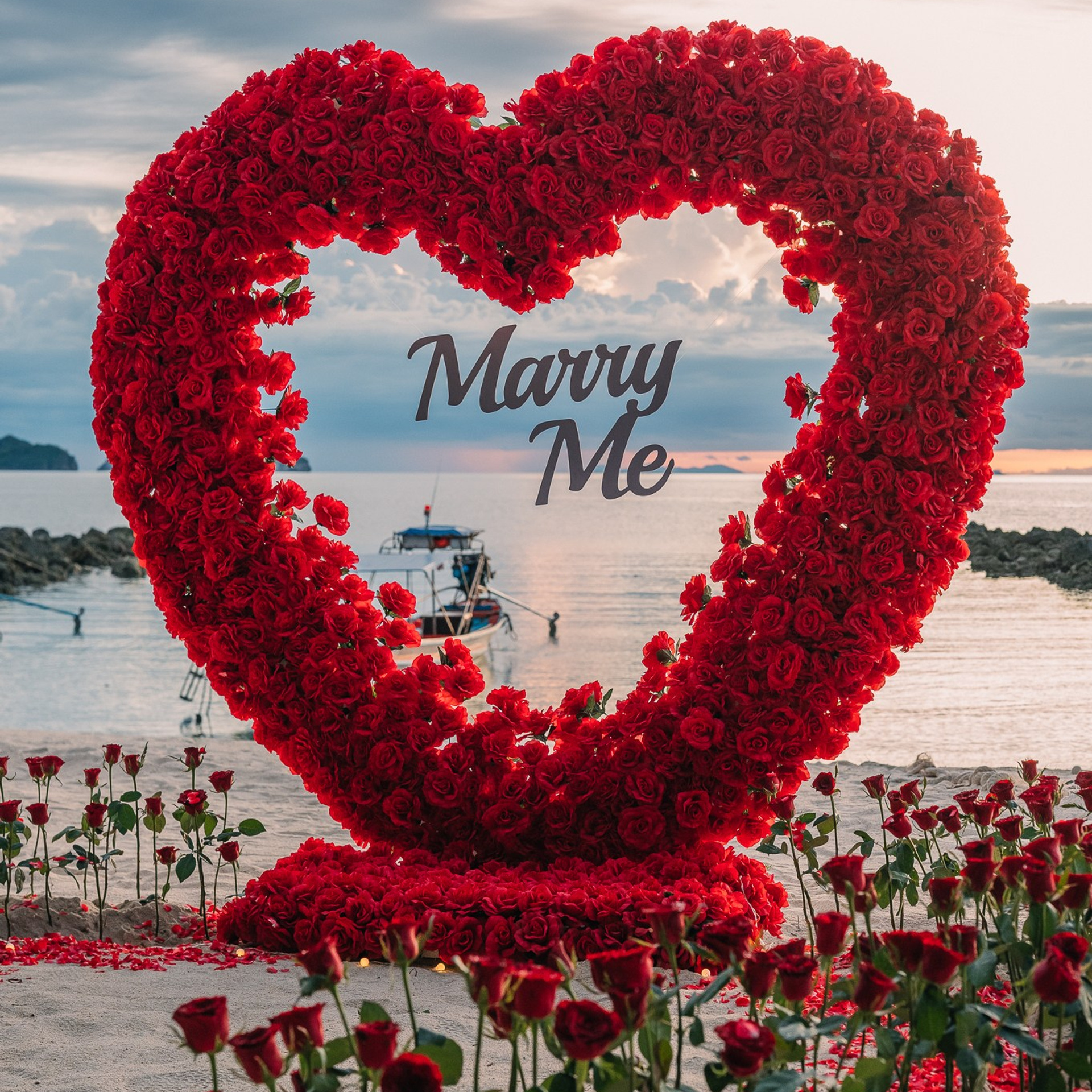 Photo. Romantic proposal on Koh Samui, Thailand