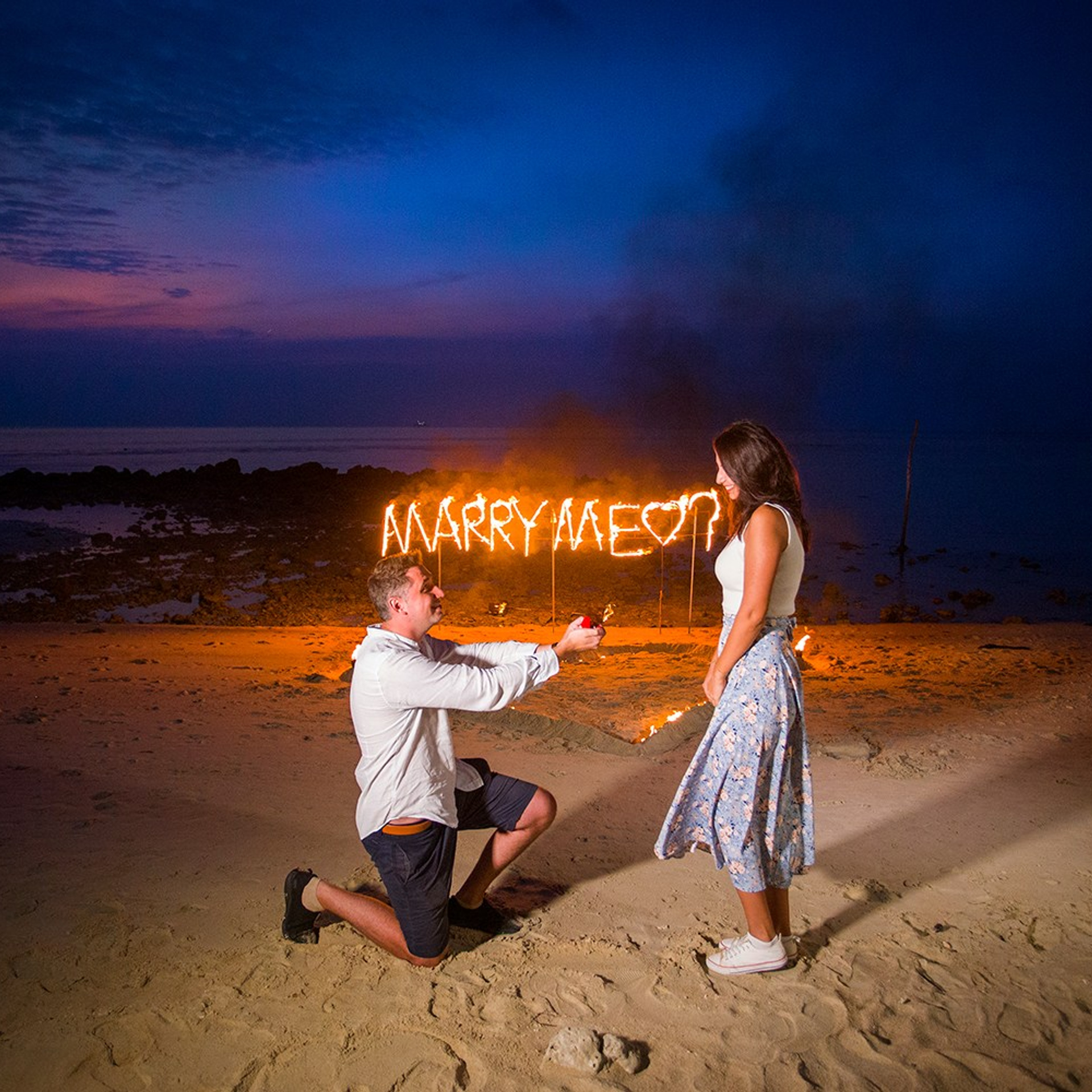 Photo. Romantic proposal on Koh Samui, Thailand