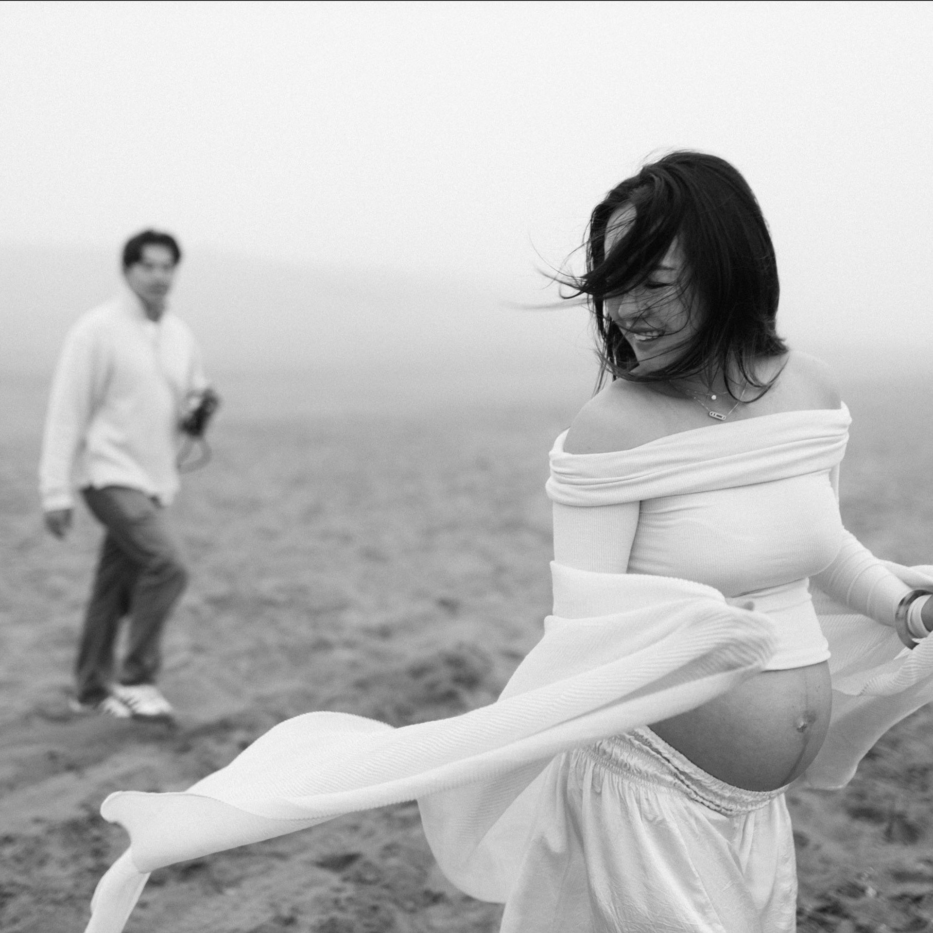 Foggy Ocean Beach Maternity Session