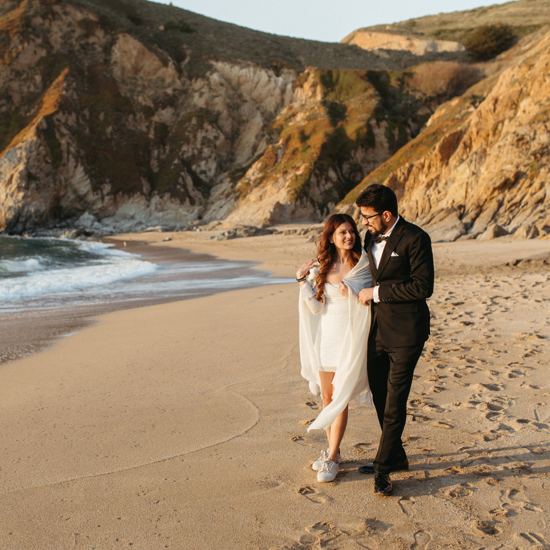 Engagement session, Gray Whale Cove Beach