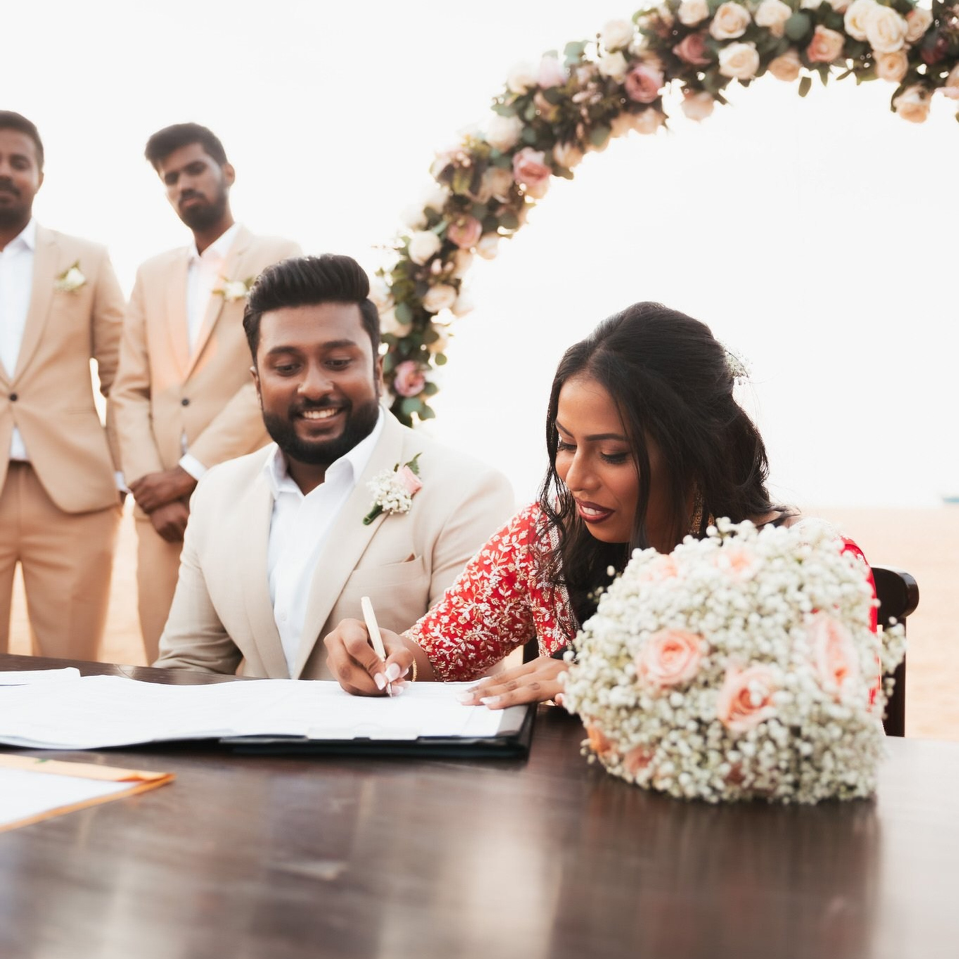 Tamil engagement ceremony at Jet wing Blu, Negambo, Sri Lanka