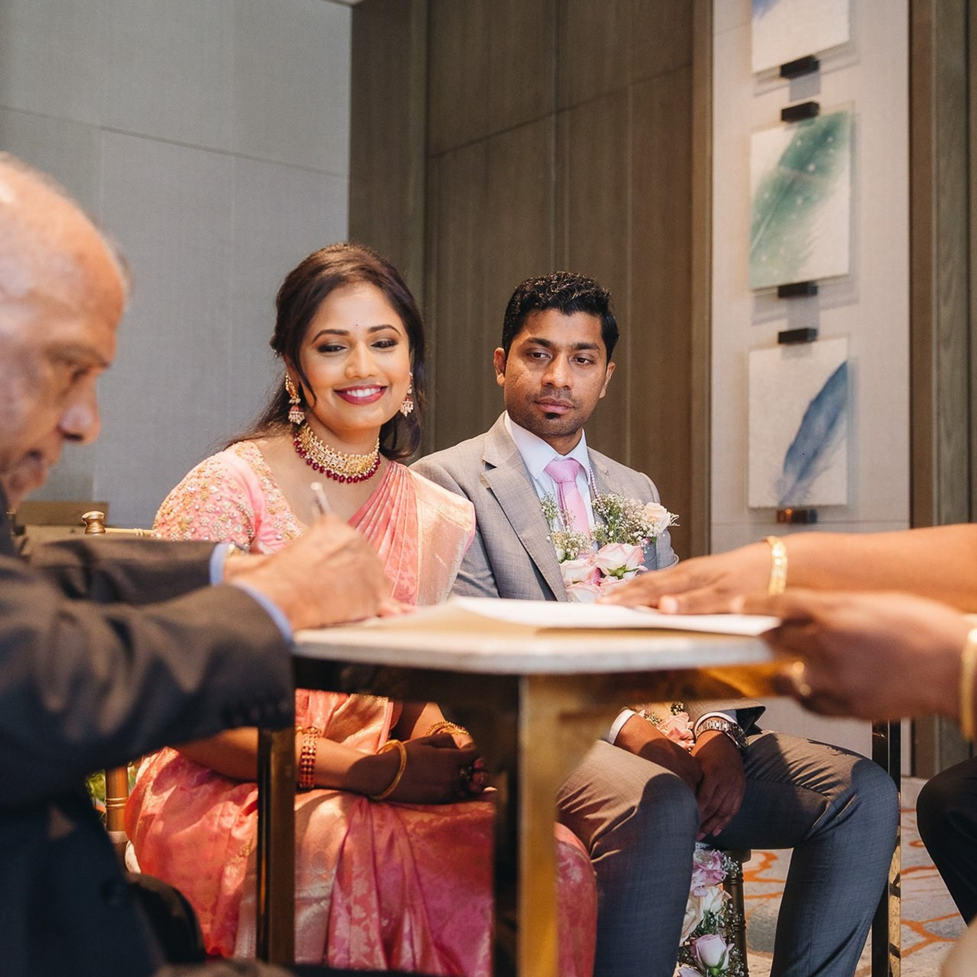 Tamil wedding registration ceremony at Shangri-La Colombo