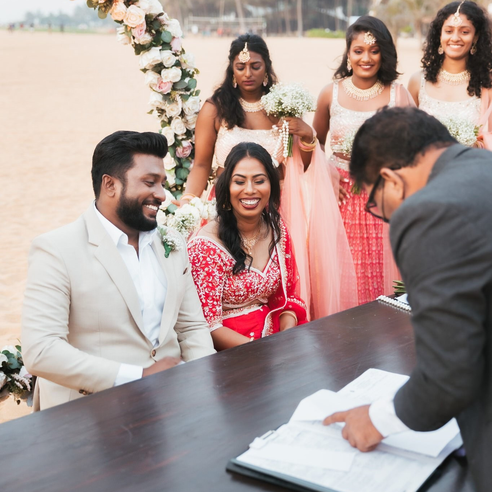 Tamil engagement ceremony at Jet wing Blu, Negambo, Sri Lanka