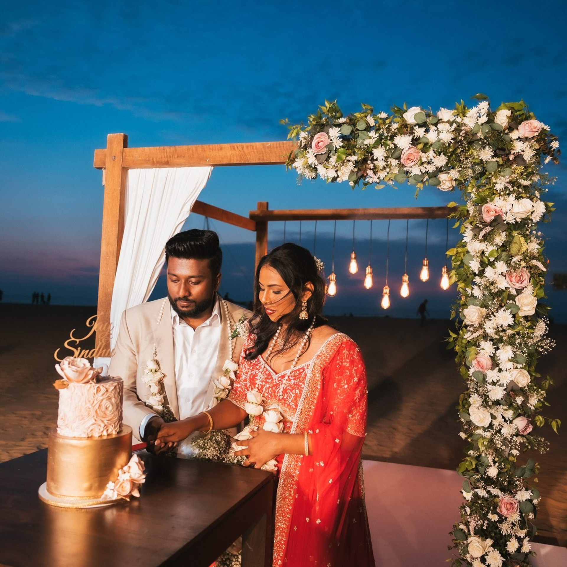Tamil engagement ceremony at Jet wing Blu, Negambo, Sri Lanka