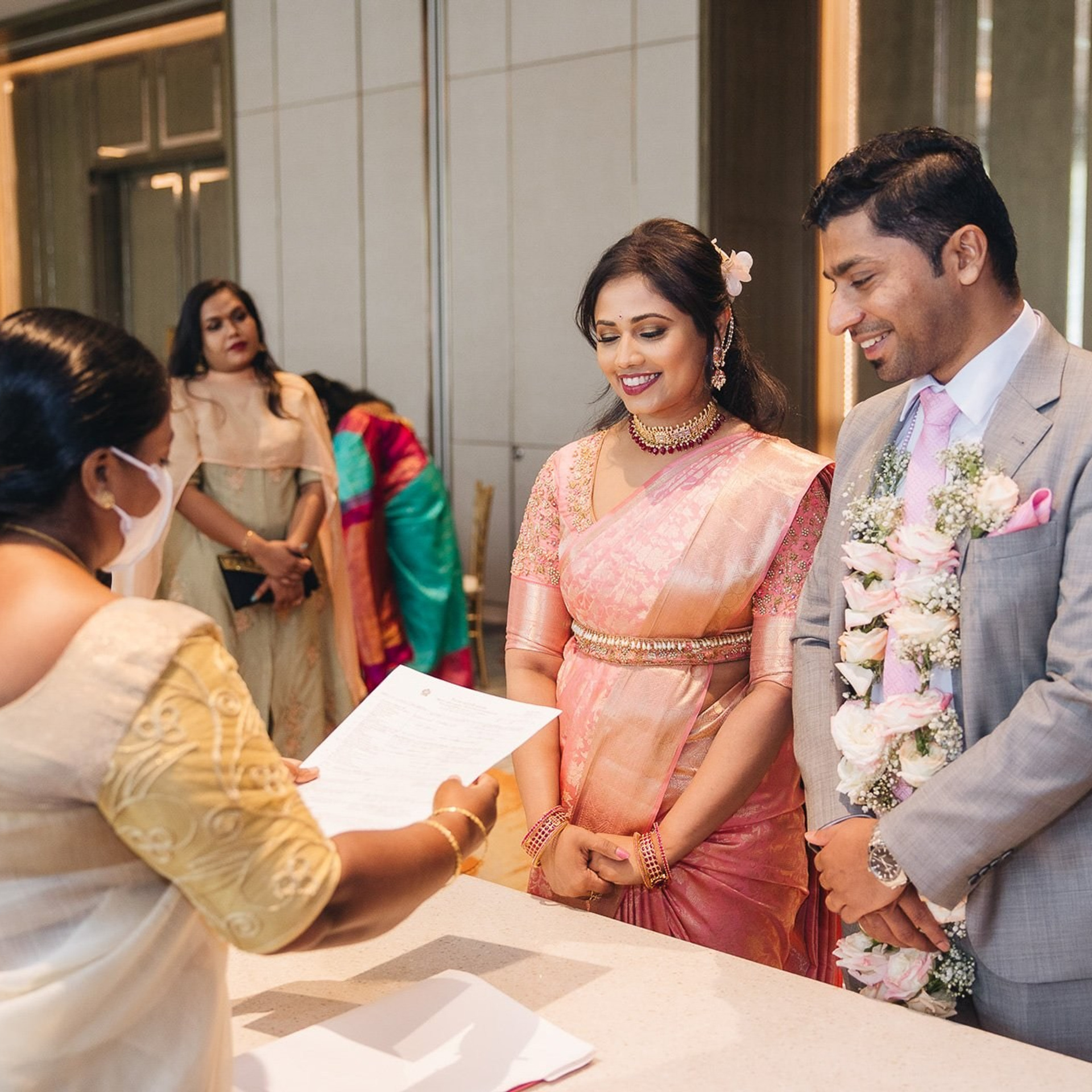 Tamil wedding registration ceremony at Shangri-La Colombo