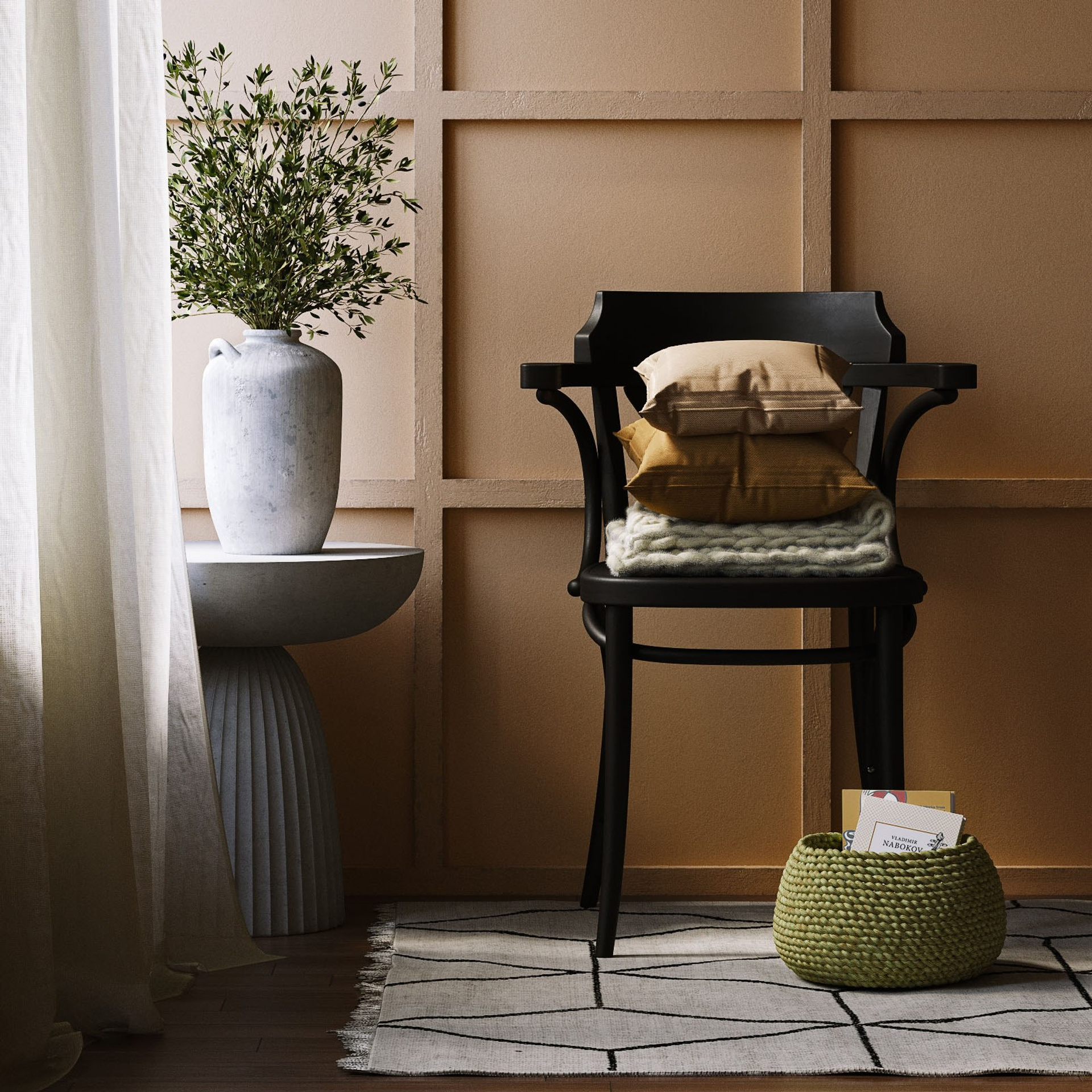 Черный стул