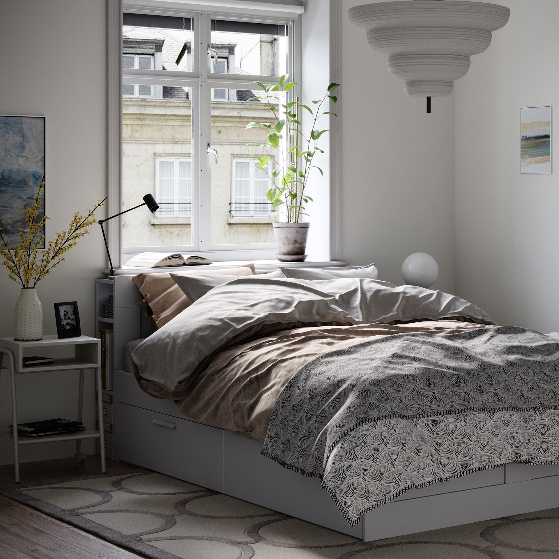 Спальня в небольшой квартире в Гетеборге