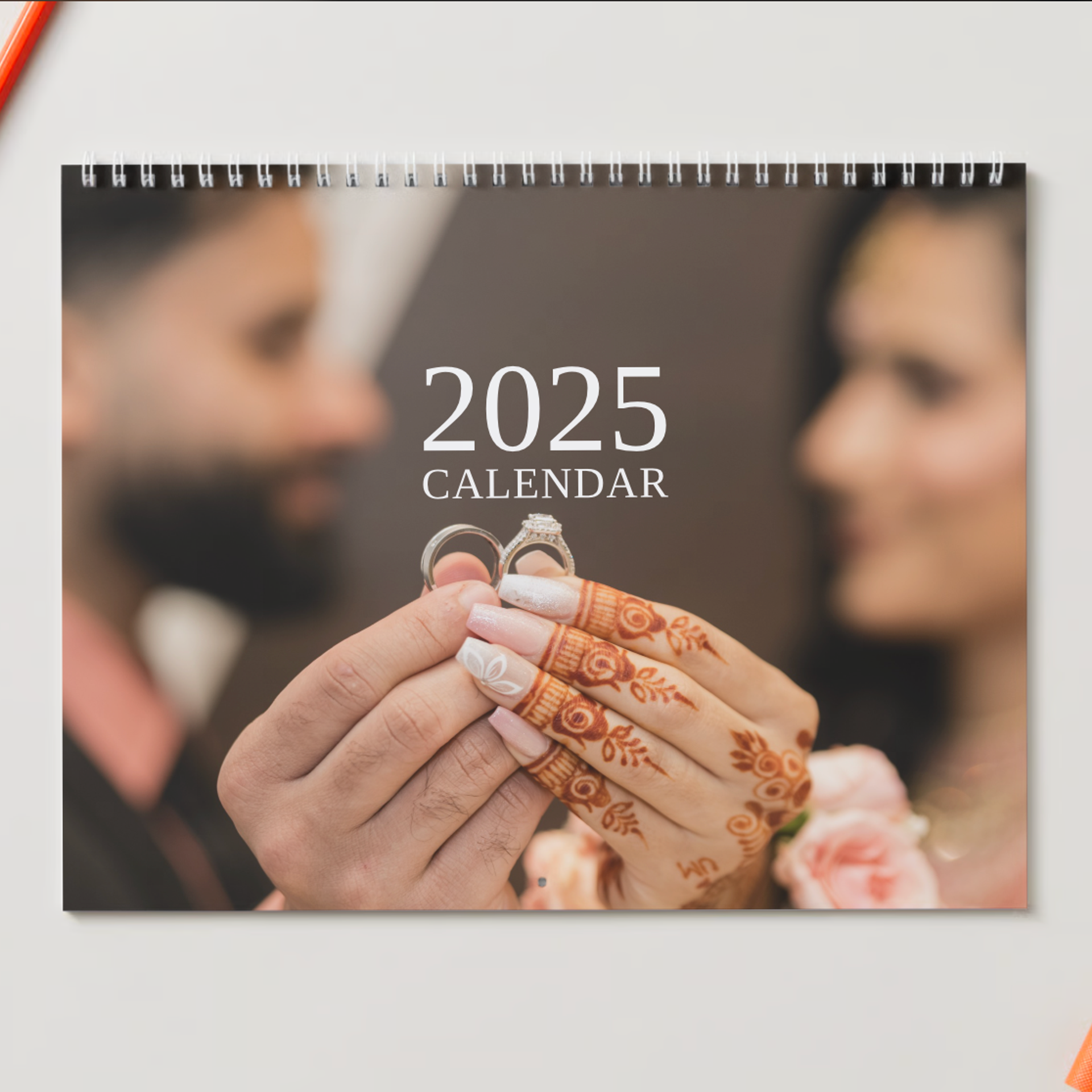 A custom wedding calendar with your unique moments