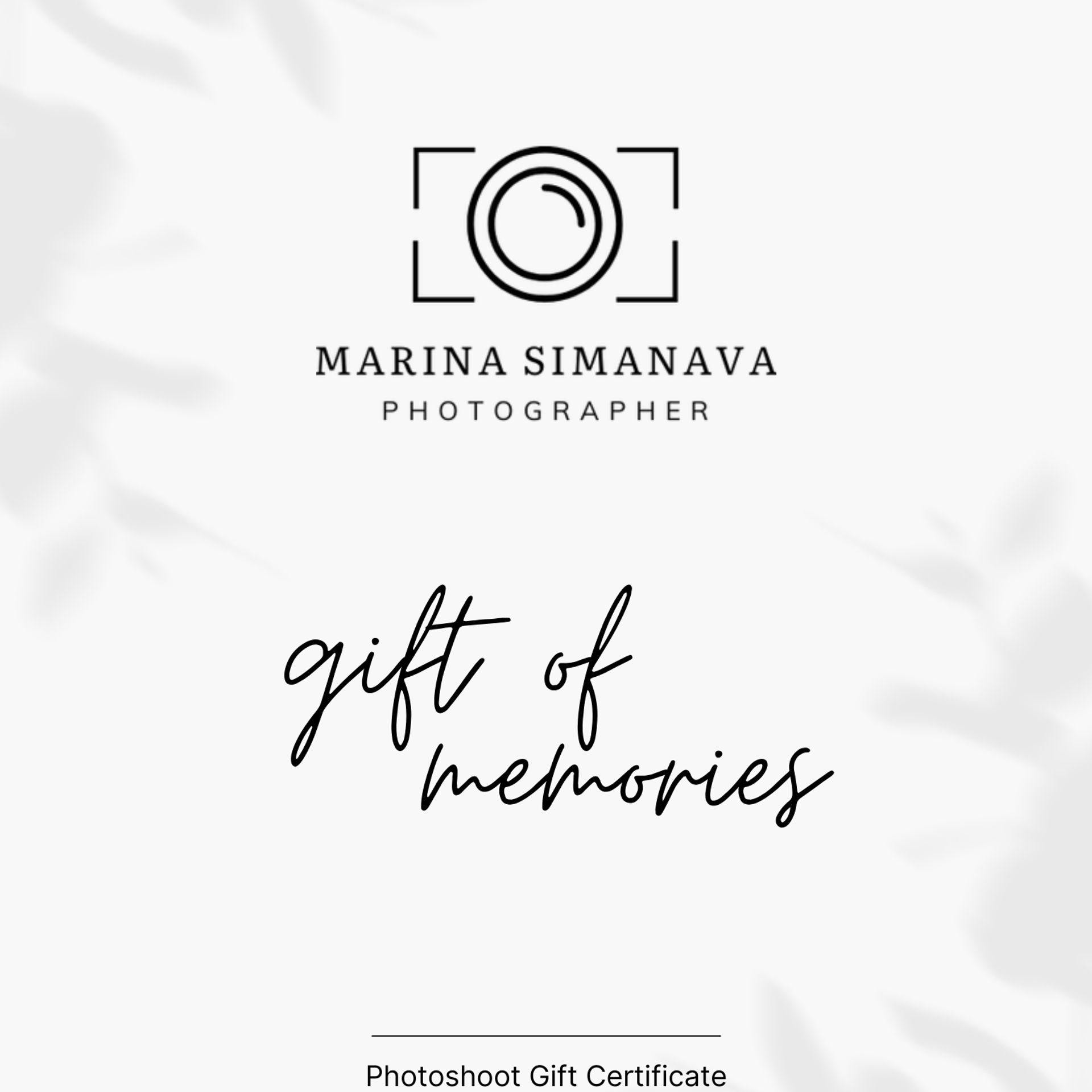 Photoshoot Gift Certificate