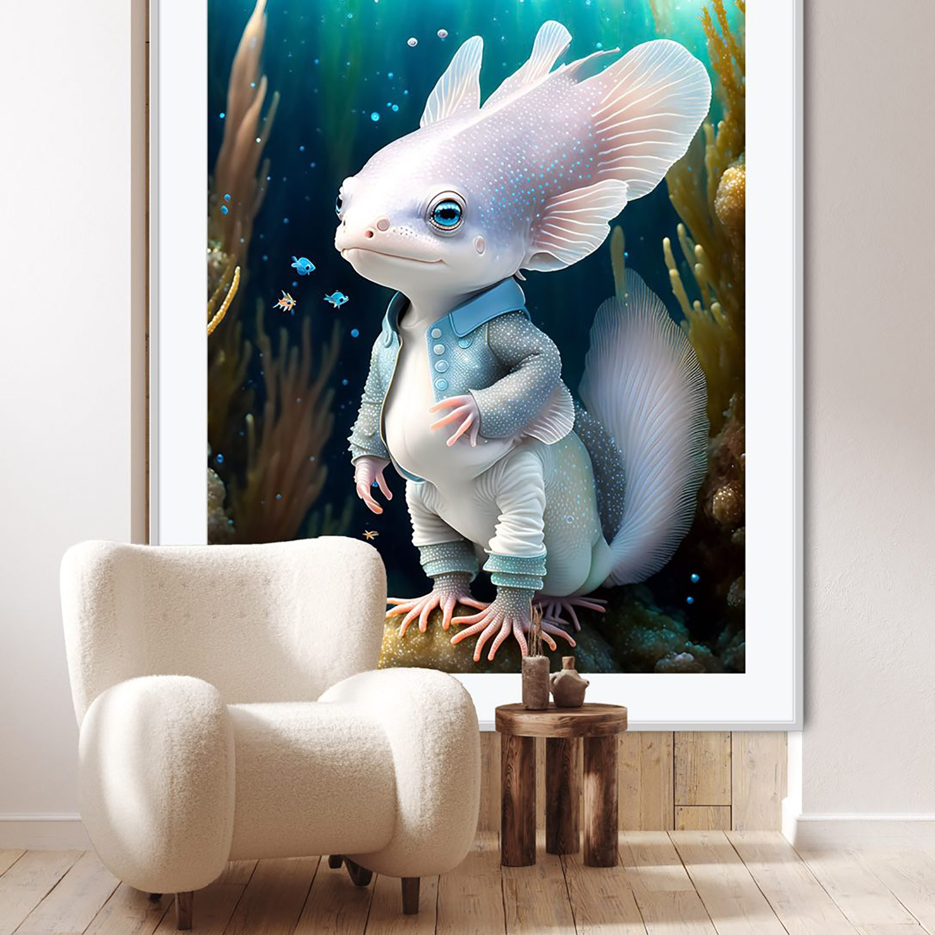 “Baby Axolotl” TIFF/Digital art print file