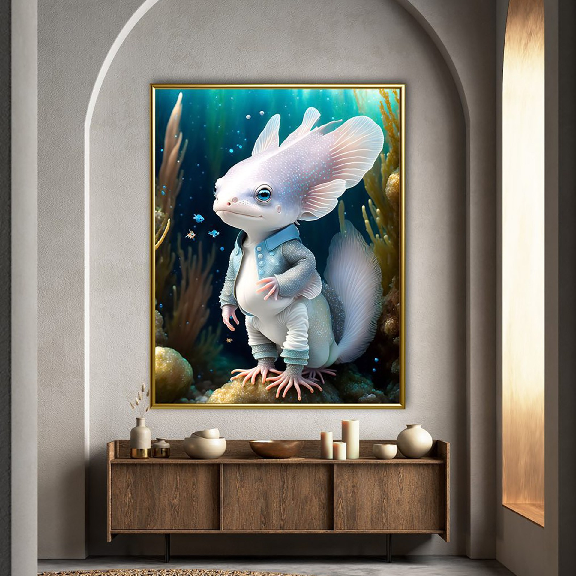 “Baby Axolotl” TIFF/Digital art print file