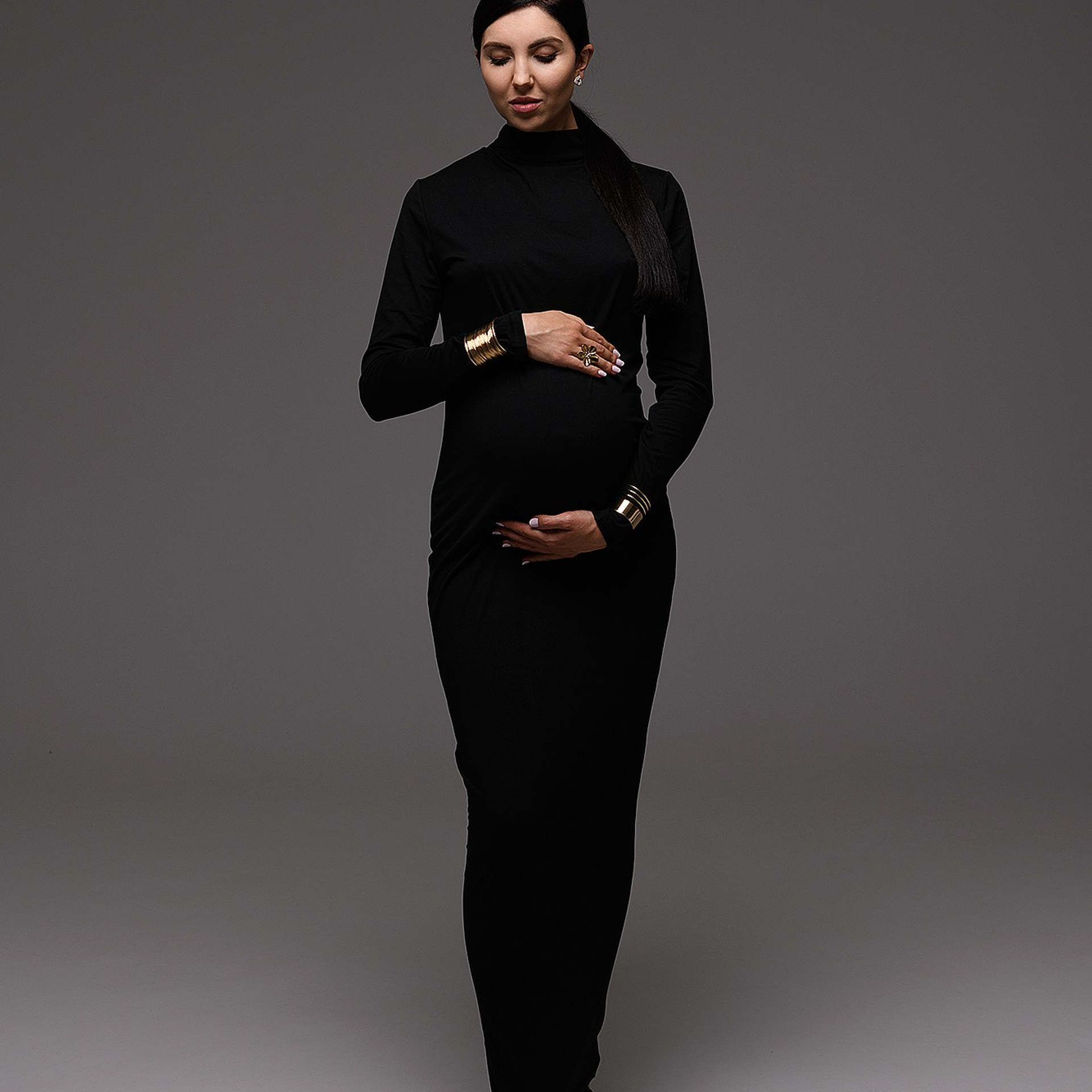  Довга чорна сукня. Розмір: S-L