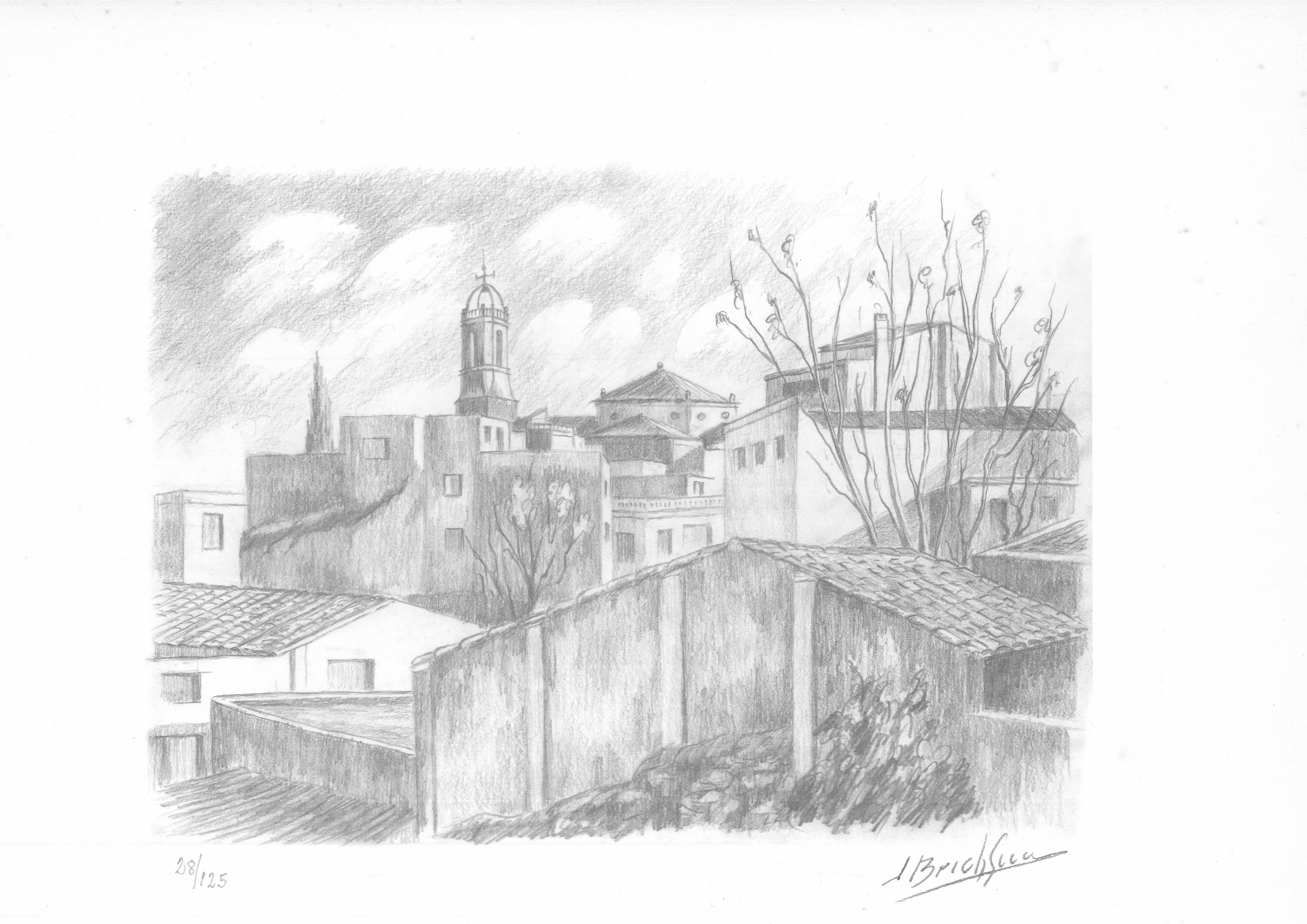 Jaume Brichfeus lithograph from the author's pencil drawing, signed work