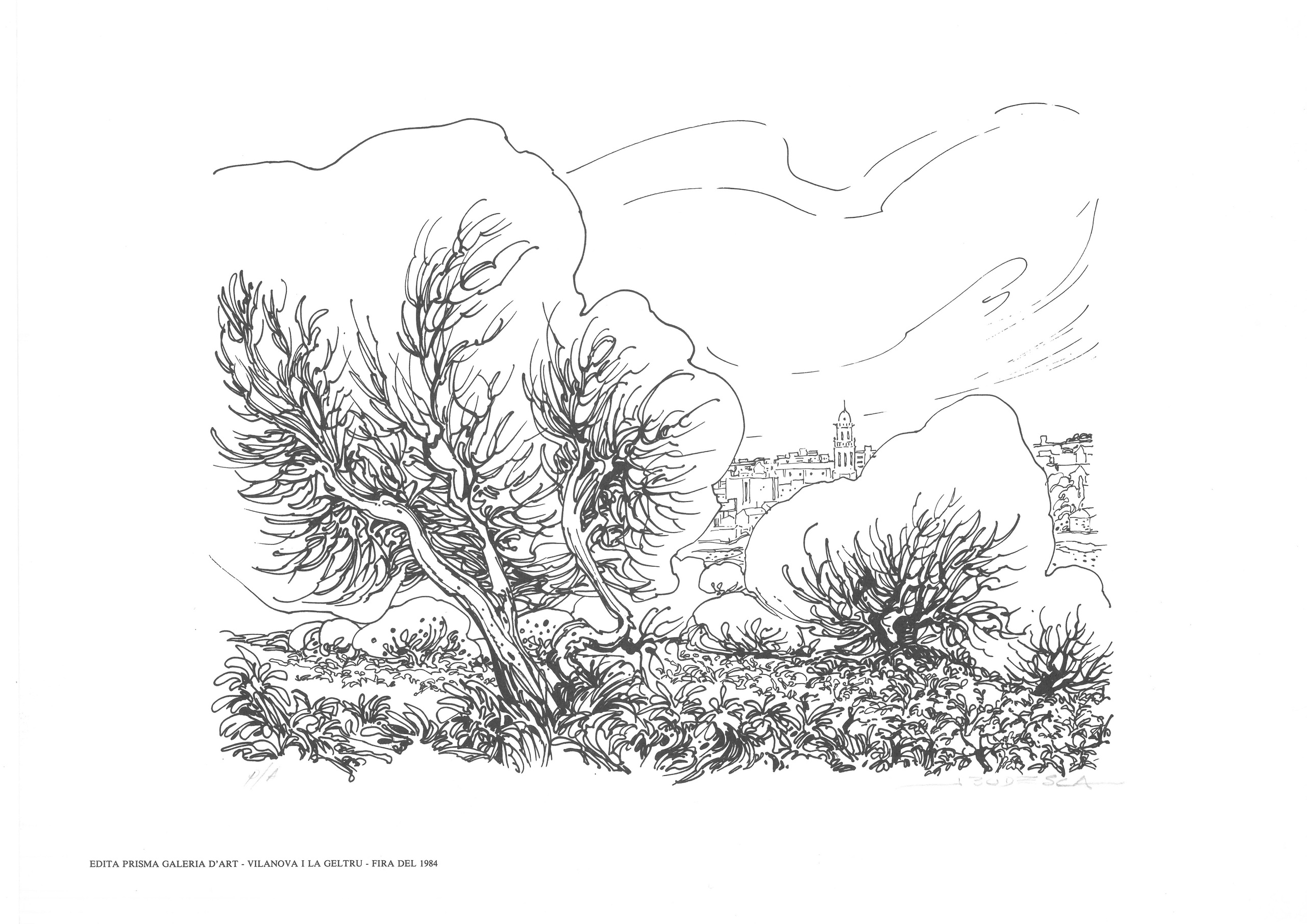 Joaquim Budesca Catala 1930 Print signed by the author 