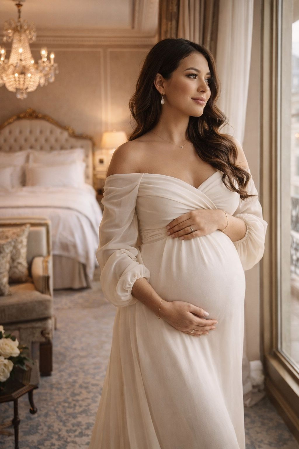 Фотосессия для беременных в красивом интерьере