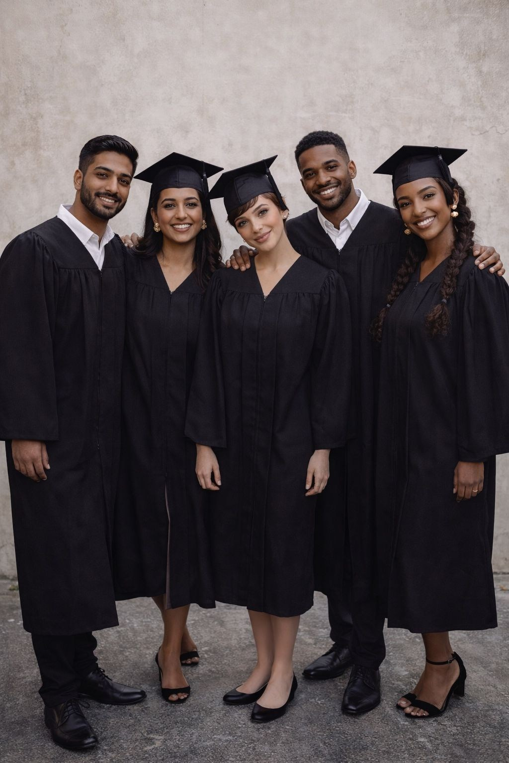 Групповая фотосессия выпускников в мантиях