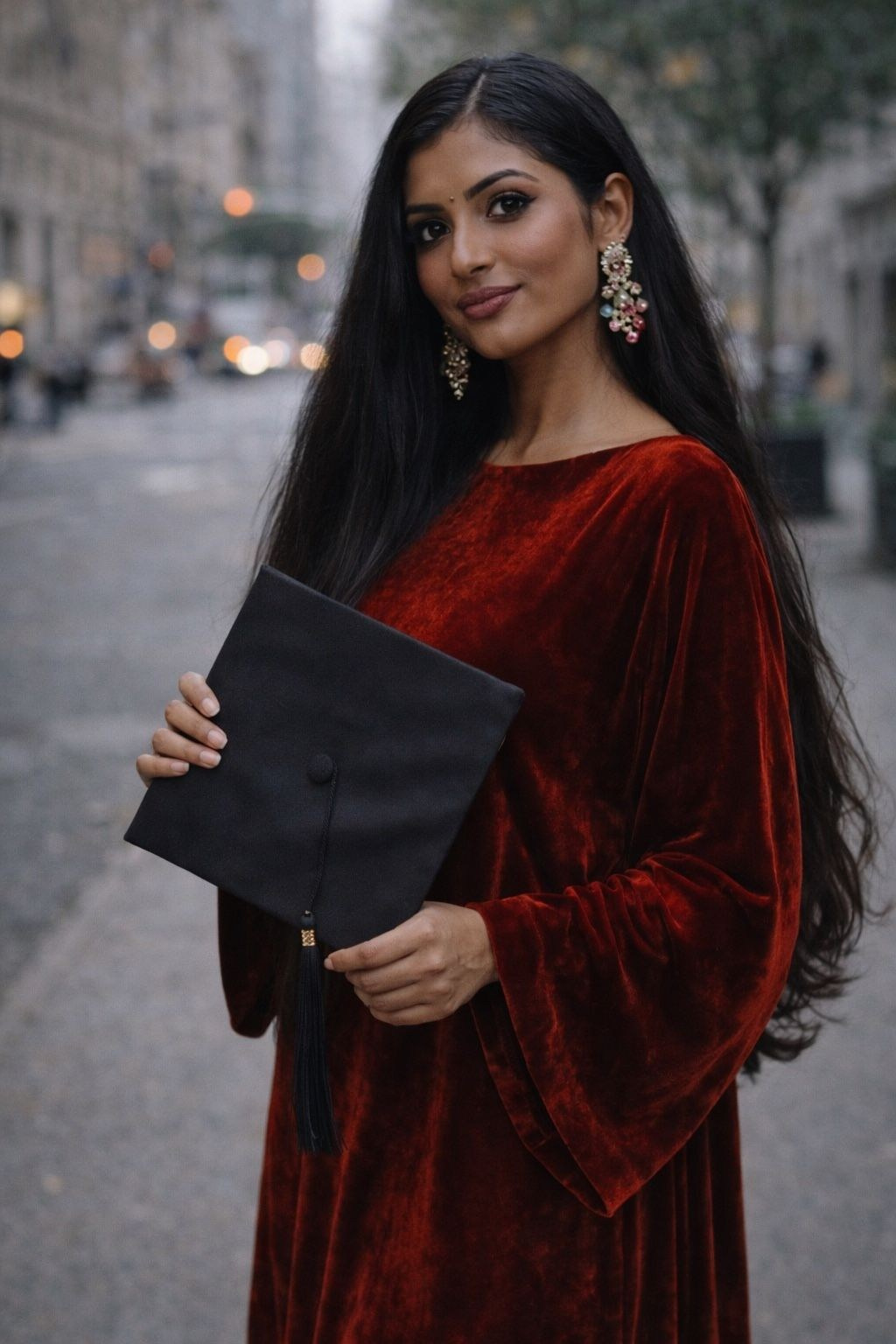 Портрет выпускницы в Пловдиве с естественным светом