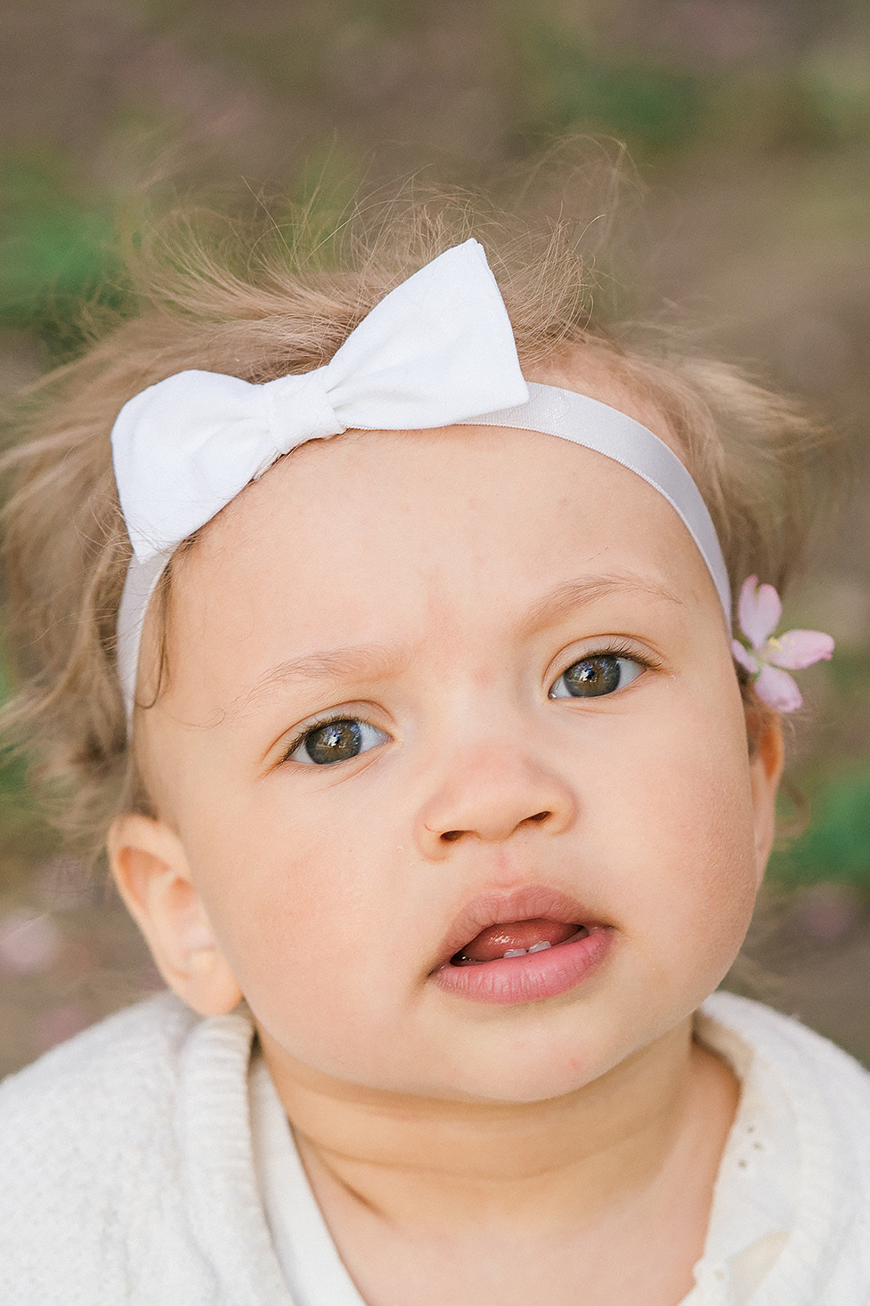 Perhekuvaus kirsikkapuistossa