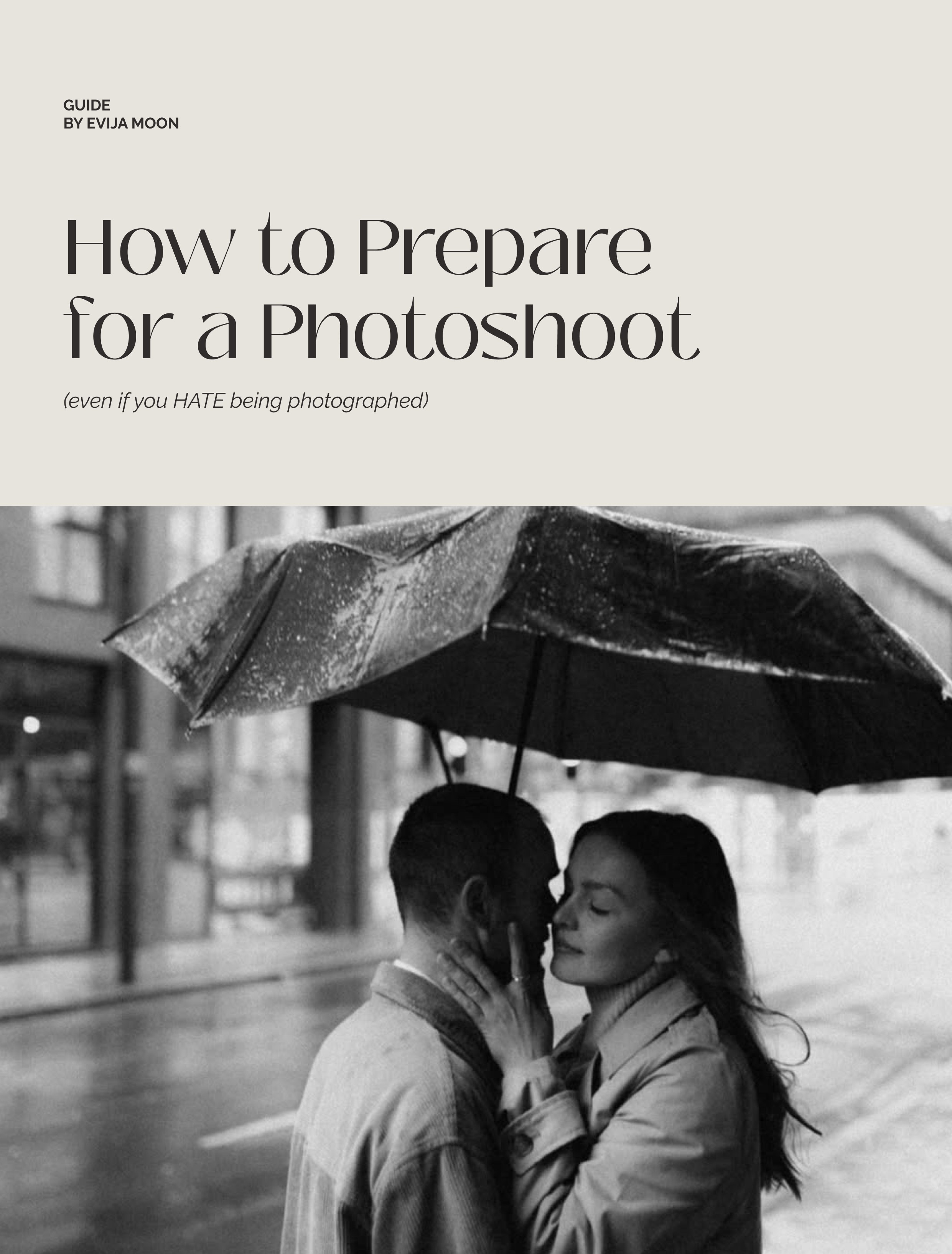 FREE GUIDE. Wedding and Portrait Photographer Evie Moon