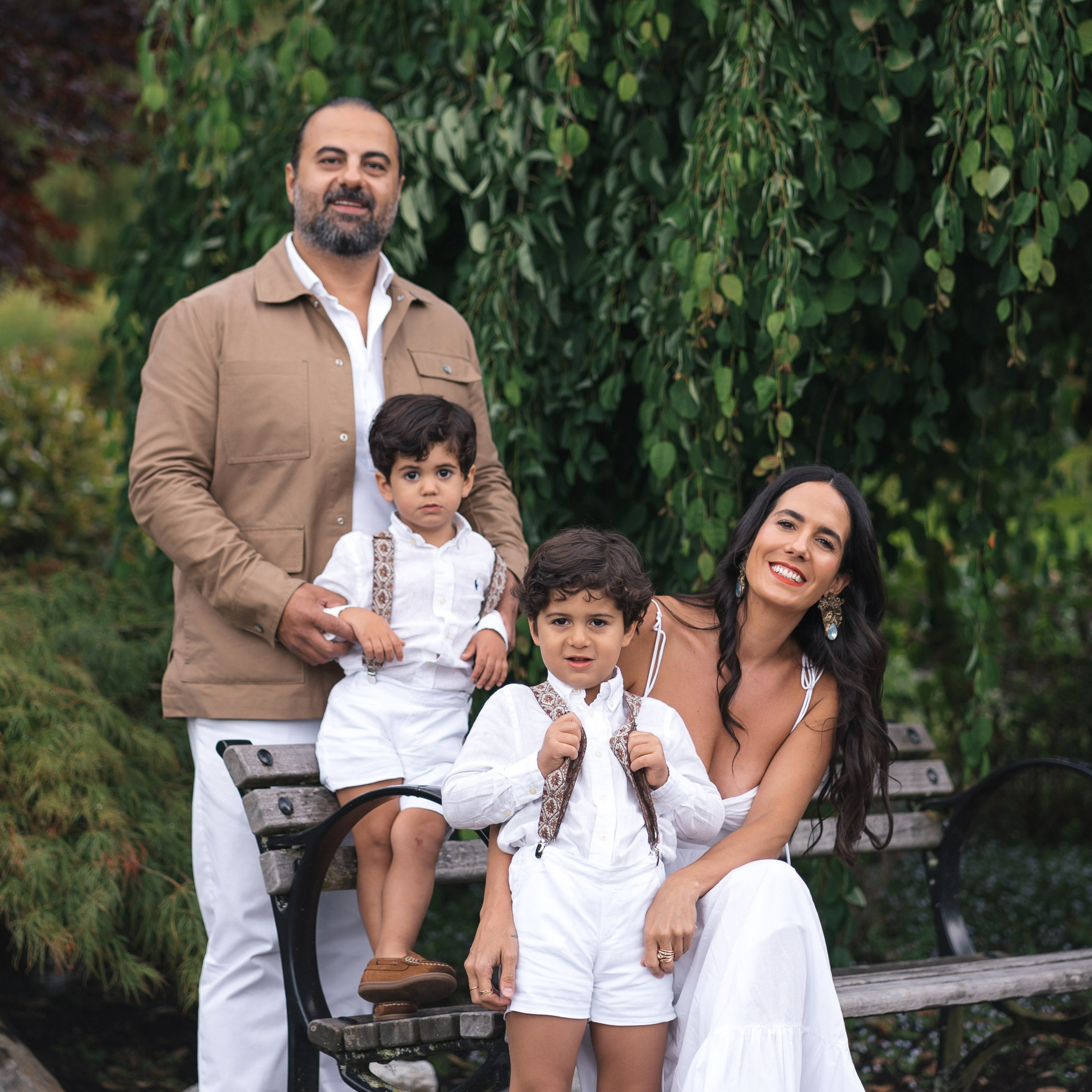 Family enjoying an outdoor photography session in natural light in Burnaby