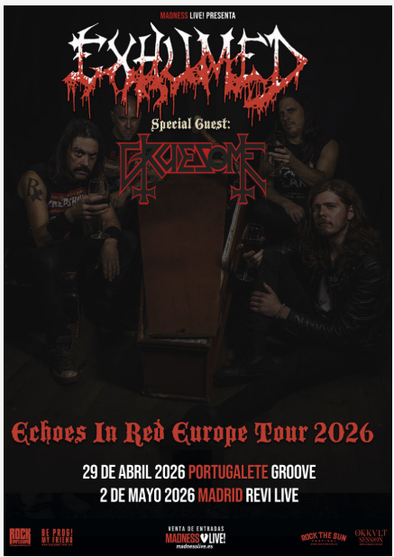 Exhumed y Gruesome: gira por España 2026 – deathgrind y death metal clásico | FOTKAI