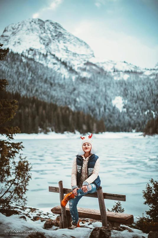 Svartsjøen i Montenegro om vinteren