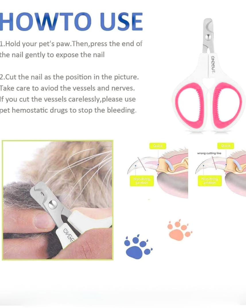 Professional cat nail clippers with safety guard for kittens and adult cats