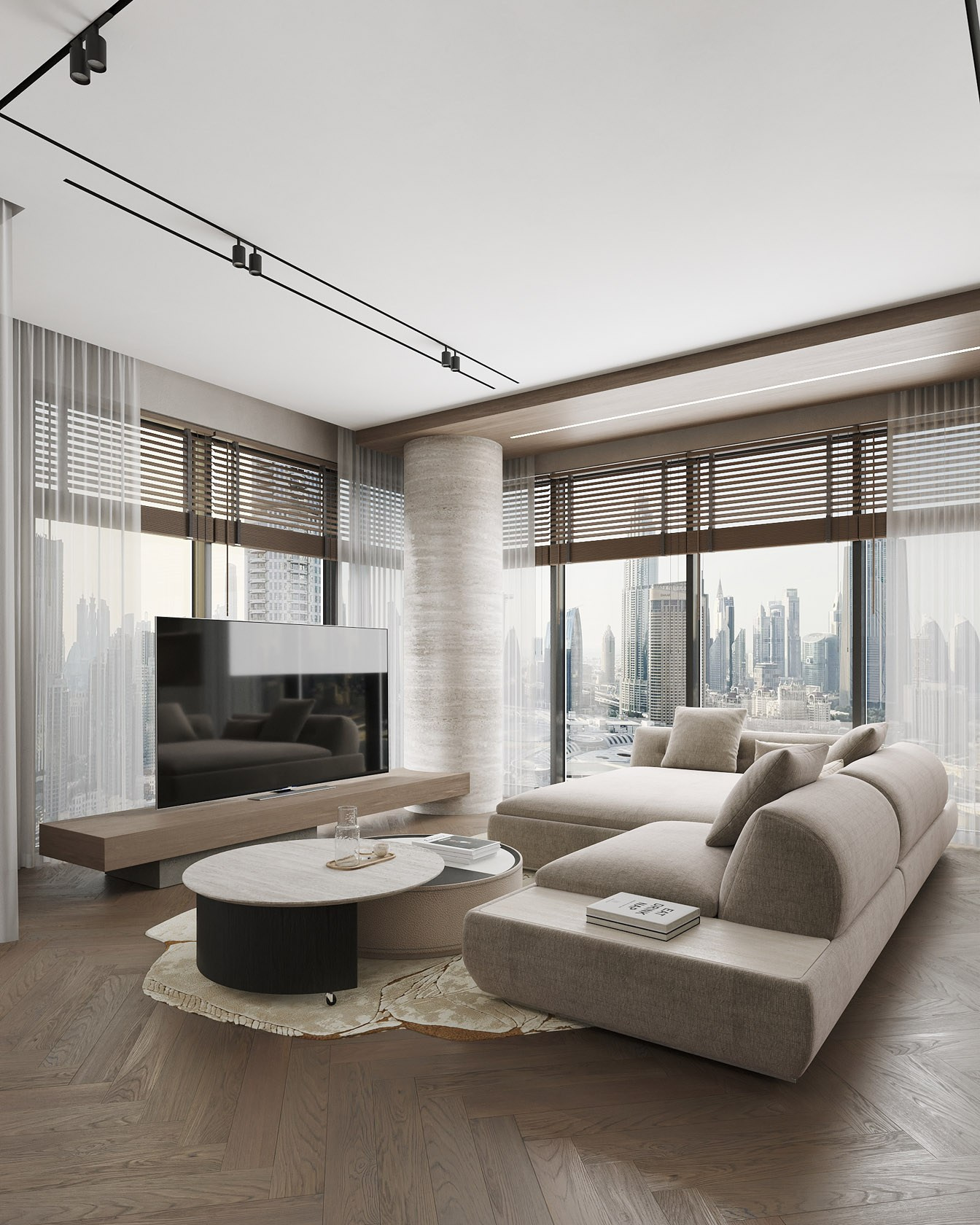 APARTMENT WITH BURJ KHALIFA VIEW. Дизайн интерьера и 3D-визуализация | AB Design Buro