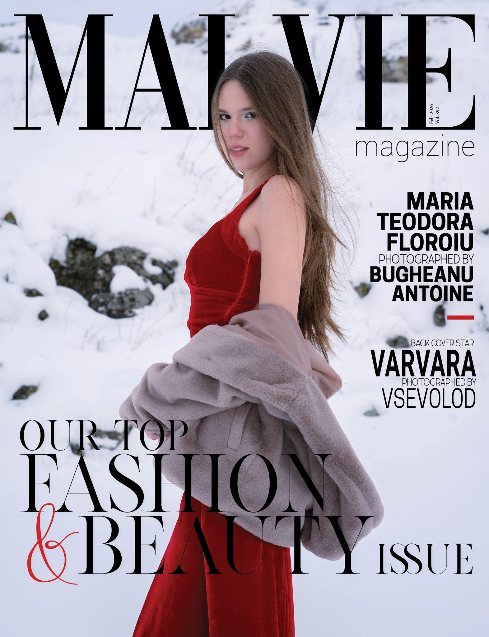 Fashion magazine cover with editorial portrait, photographed by Antoine Bugheanu
