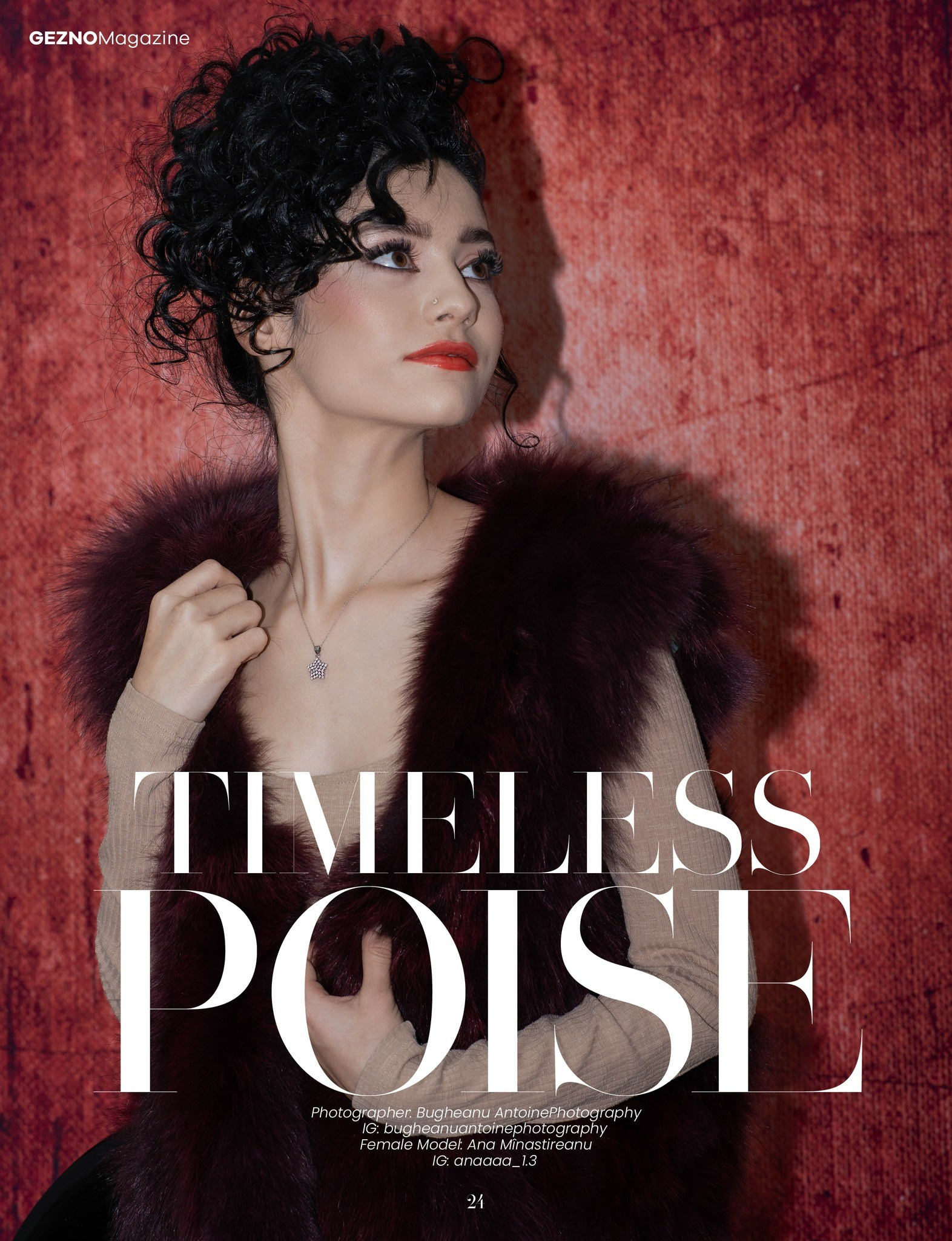 Fashion magazine cover with editorial portrait, photographed by Antoine Bugheanu