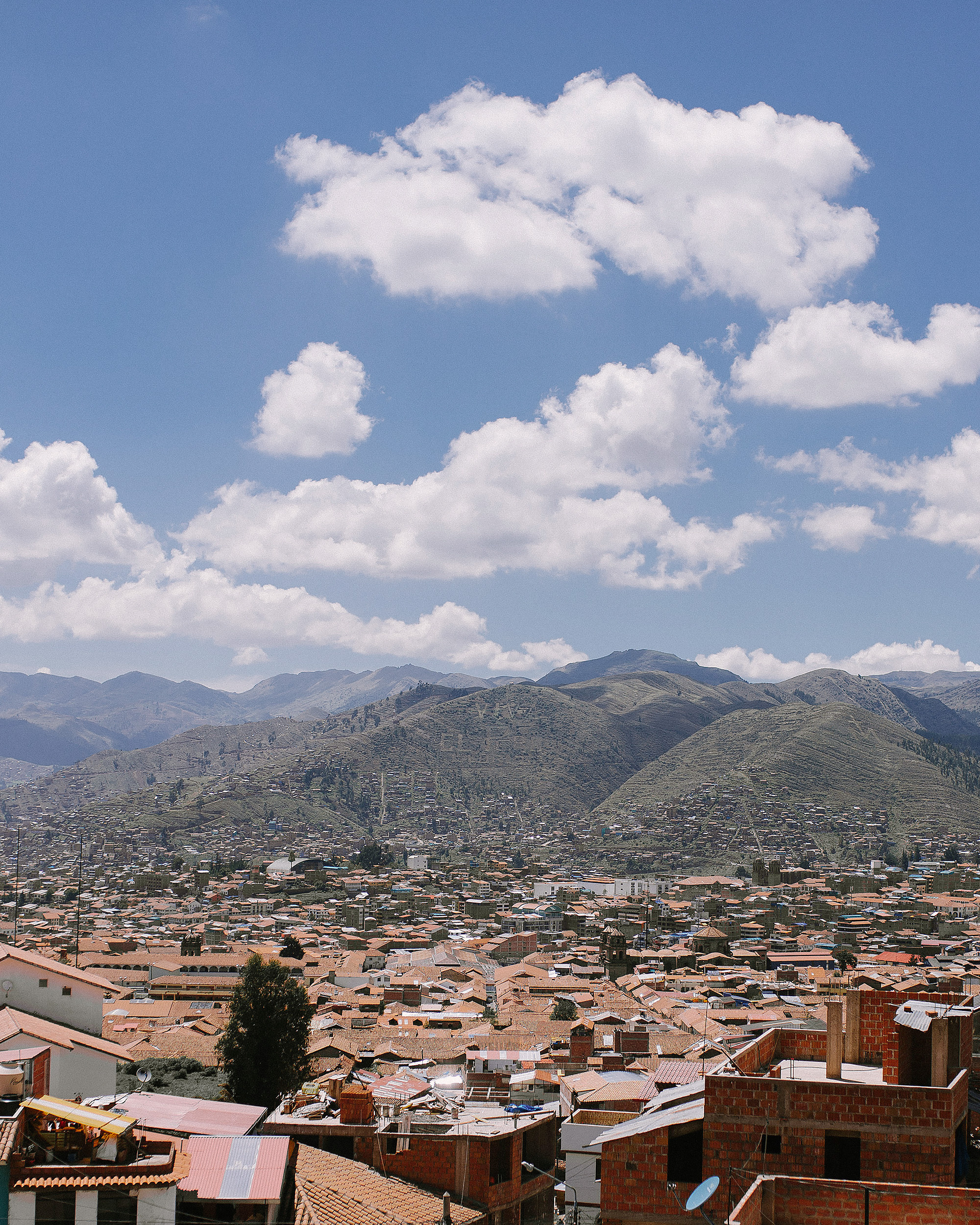Вид на город с самой высокой точки Куско.