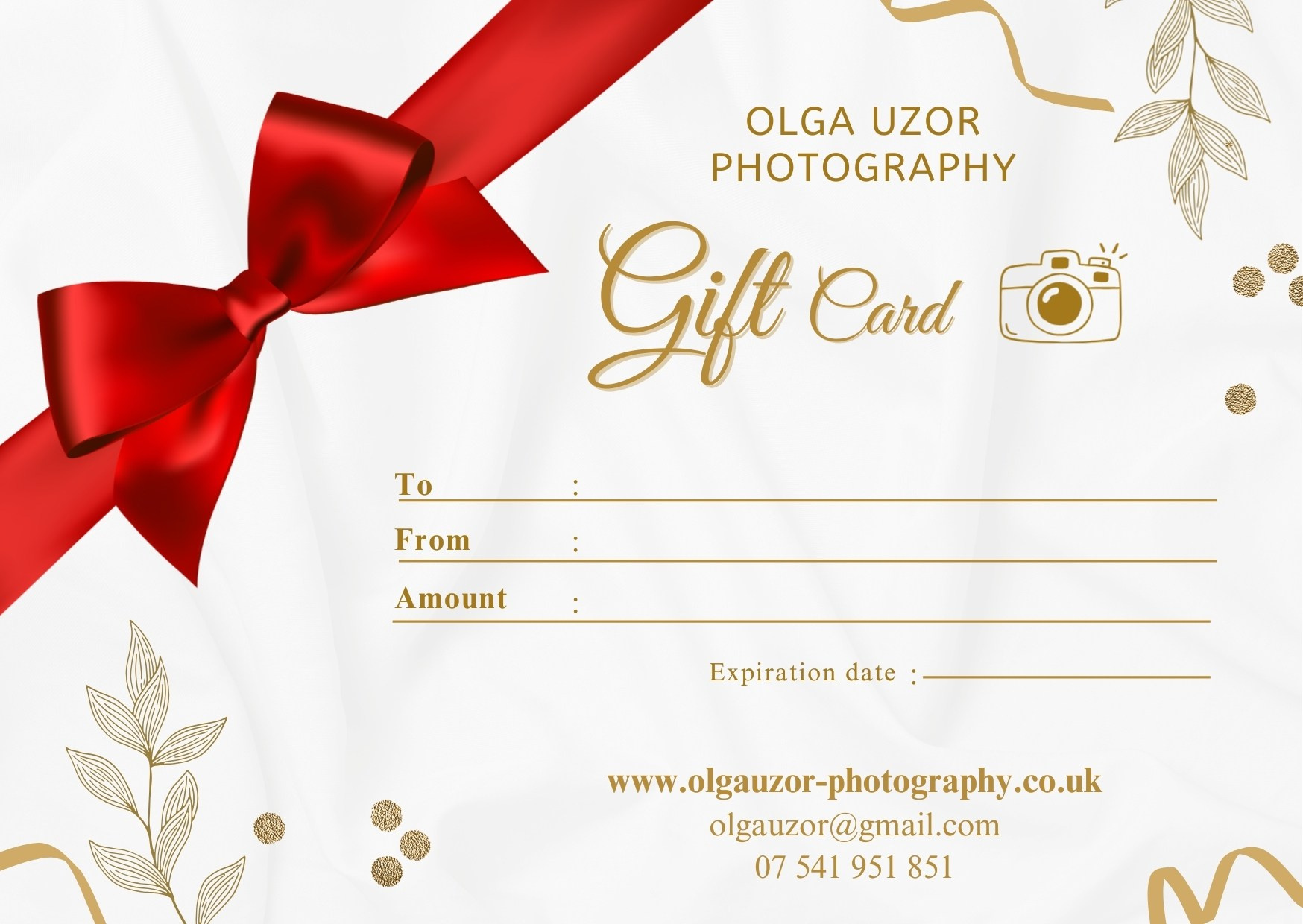 Gift  certificate. Stevenage, Hertfordshire family, maternity and newborn photographer